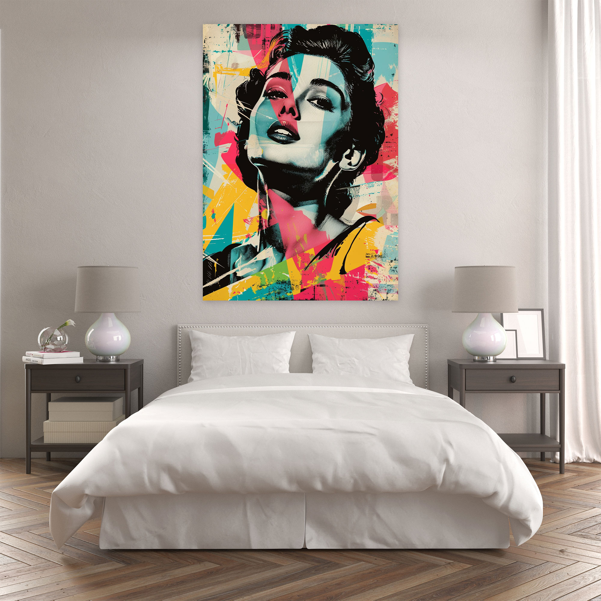 Colorful Portrait Canvas Print - Classicism And Popart, Classicism And Pop Art, Wall Decoration, Wall Art
