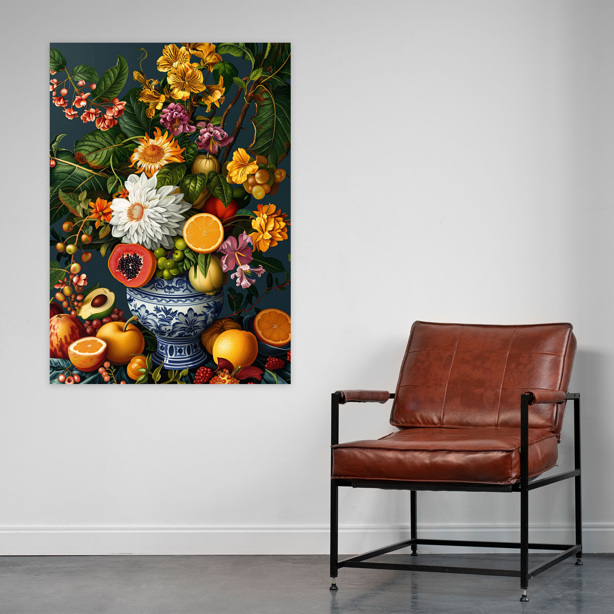 Classical Fruits And Flowers Canvas Print - Classicism And Popart, Home Decoration, Classicism With Pop Art, Wall Decoration
