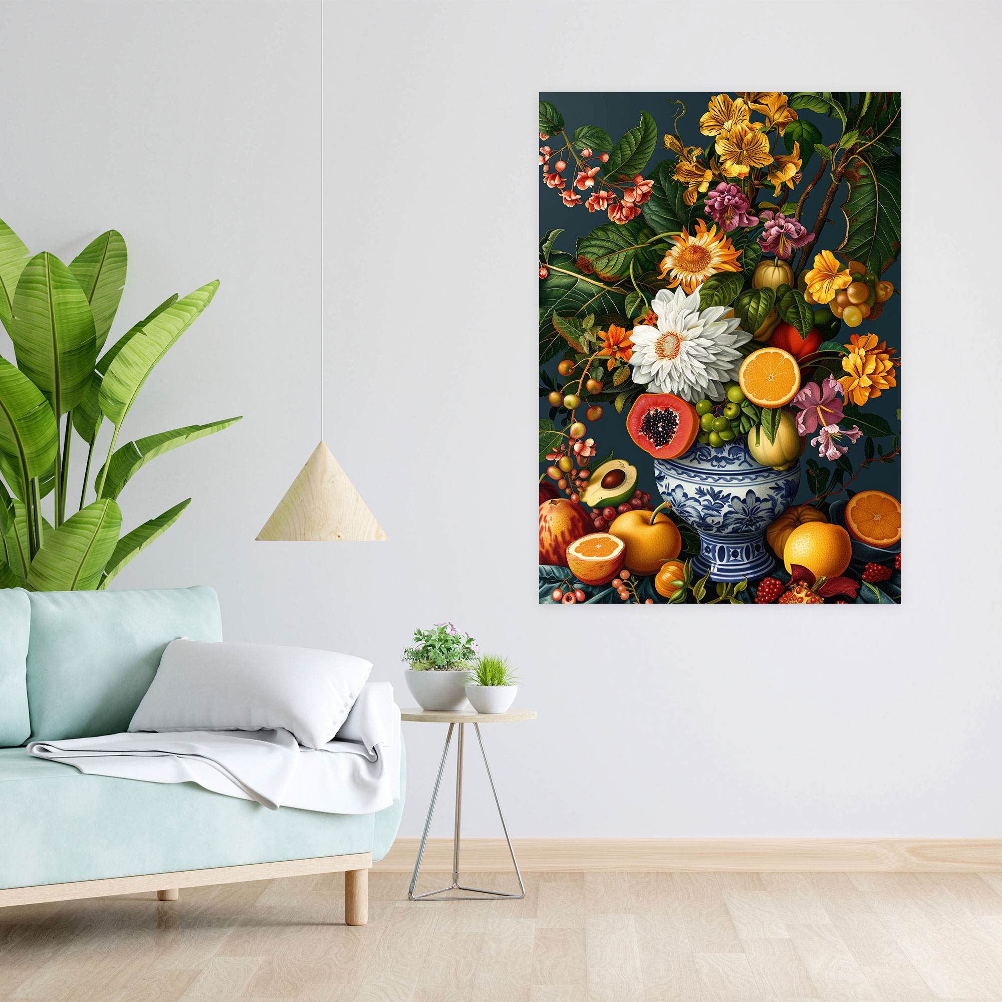 Classical Fruits And Flowers Canvas Print - Classicism And Popart, Home Decoration, Classicism With Pop Art, Wall Decoration