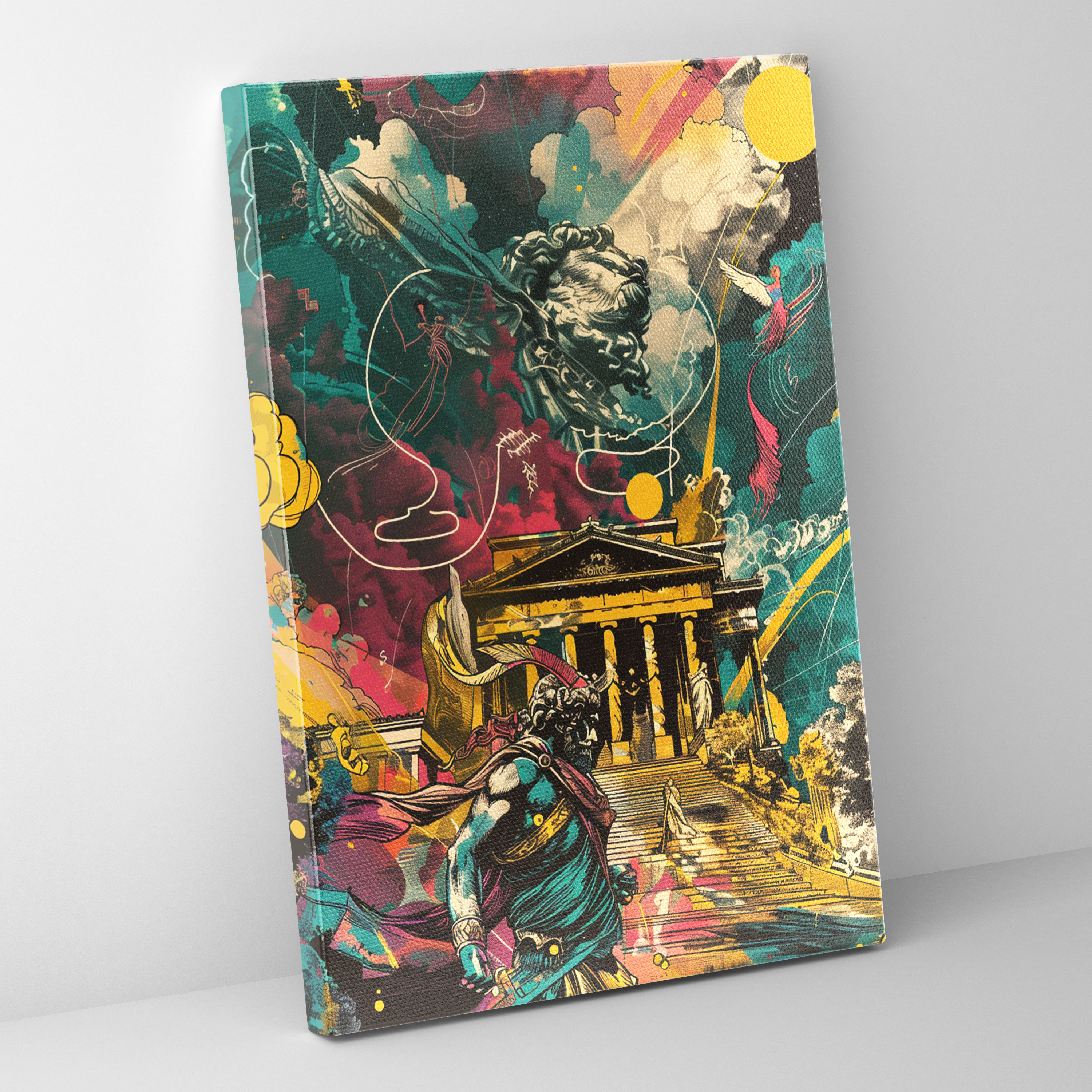 Comic Book Greek Mythology Canvas Print - Classicism And Popart, Canvas Print, Canvas Wall Art, Home Decoration