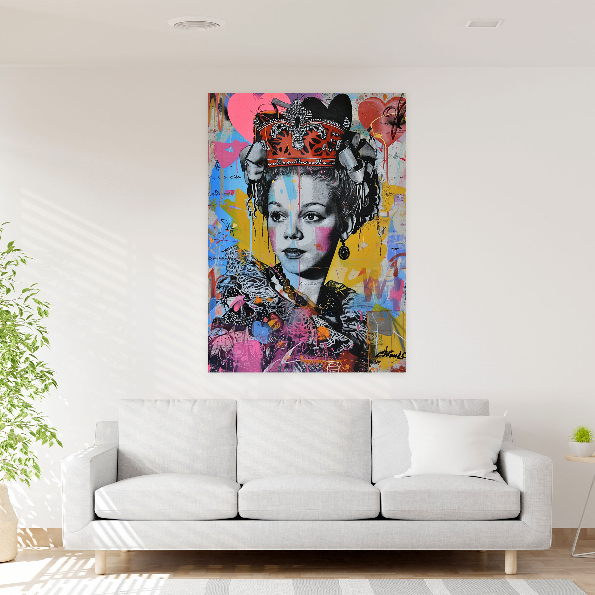 Graffiti Rococo Canvas Print - Classicism And Popart, Classicism With Pop Art, Wall Decoration, Canvas Wall Art