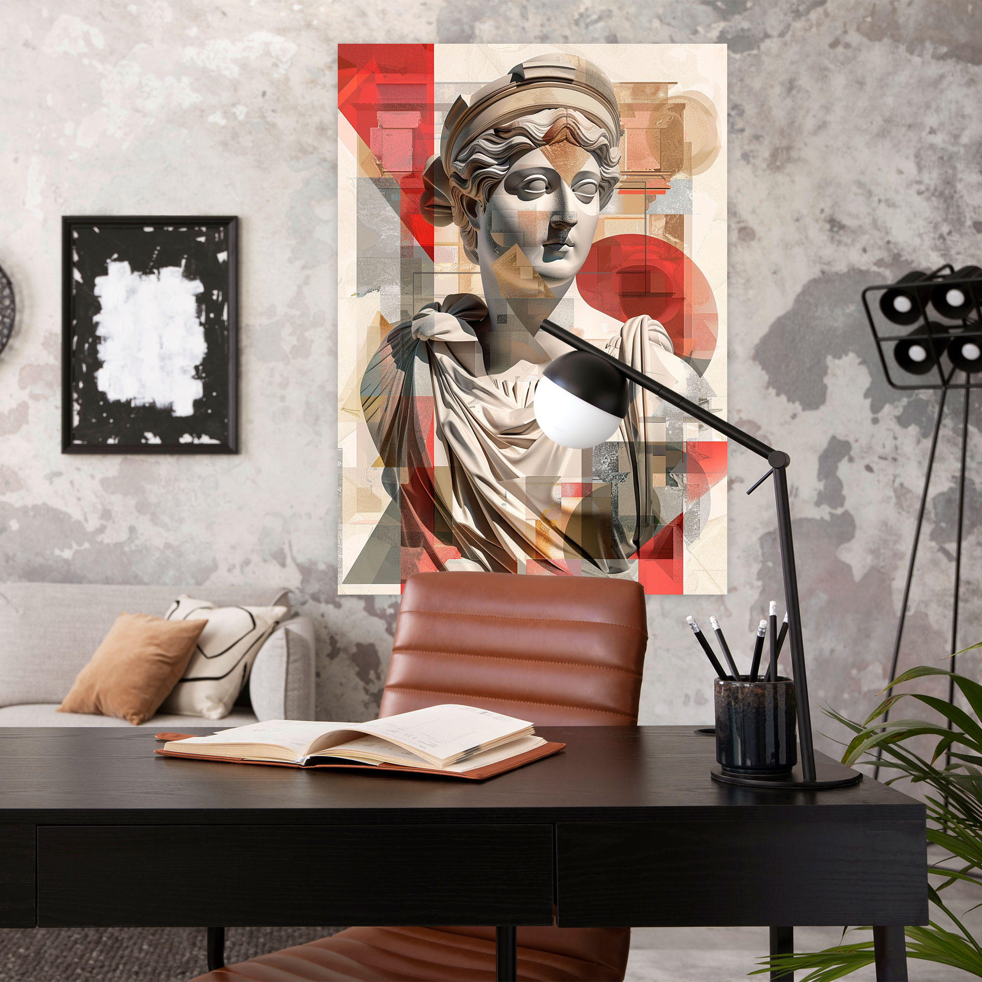 Abstract Roman Sculpture Wall Art - Classicism And Popart, Wall Art, Classicism With Pop Art, Canvas Wall Art