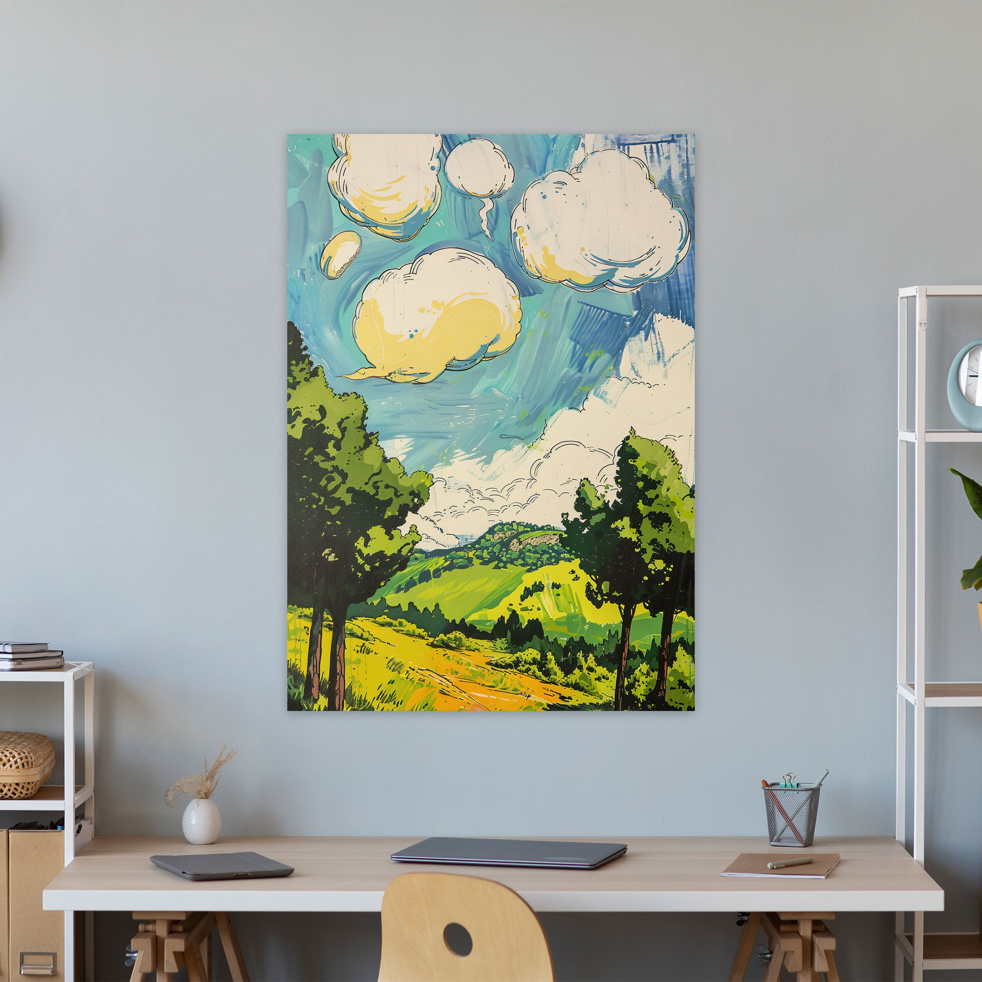 Çizgi Roman Manzarası Kanvas Tablo - Klasik ve Popart Klasizm ile Pop Art Duvar Sanatı Duvar Dekorasyonu
