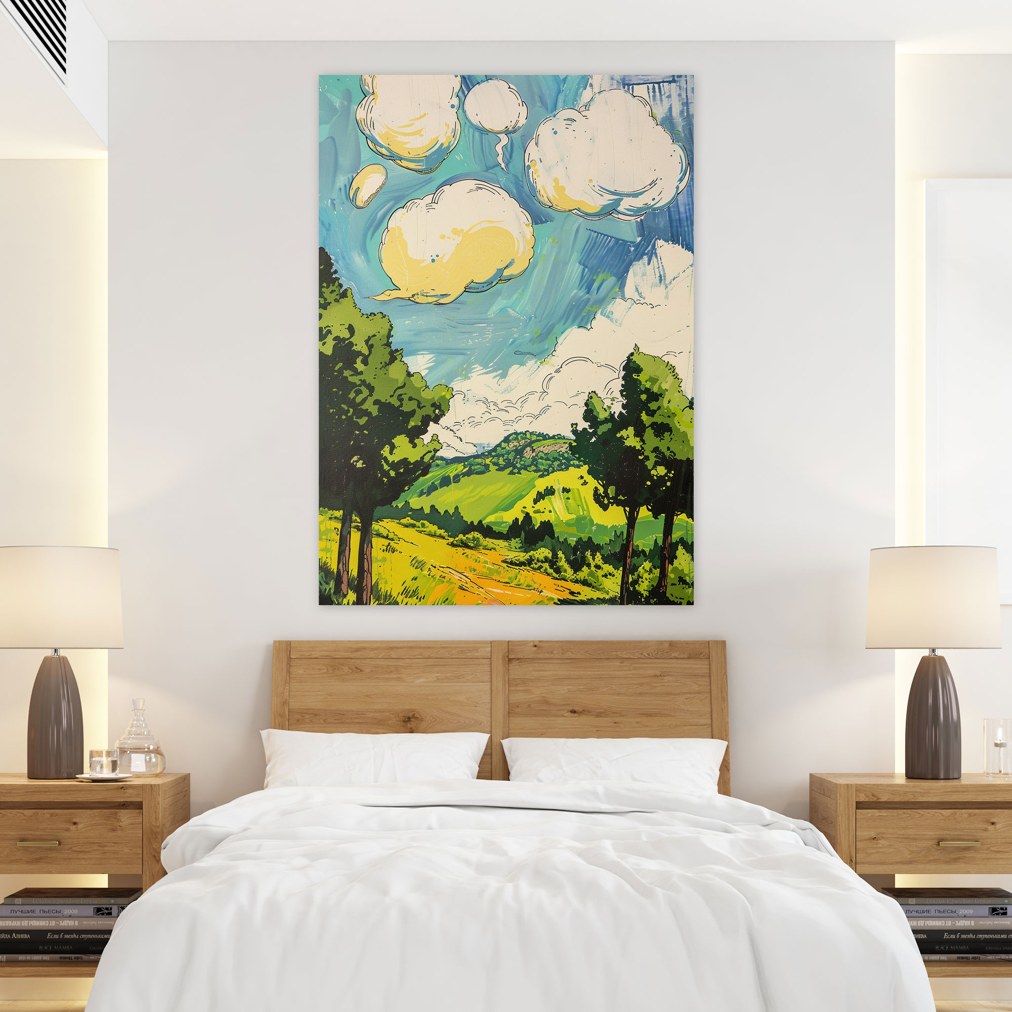Çizgi Roman Manzarası Kanvas Tablo - Klasik ve Popart Klasizm ile Pop Art Duvar Sanatı Duvar Dekorasyonu