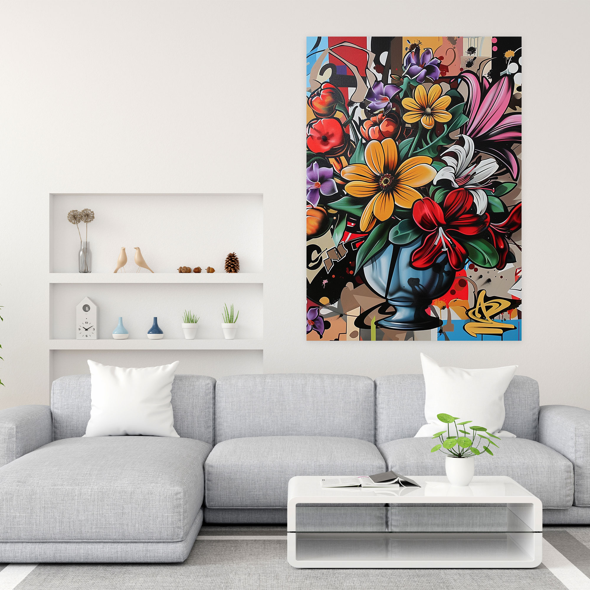 Graffiti Still Life Wall Decoration - Classicism And Popart, Home Decoration, Combine Classicism With Pop Art, Canvas