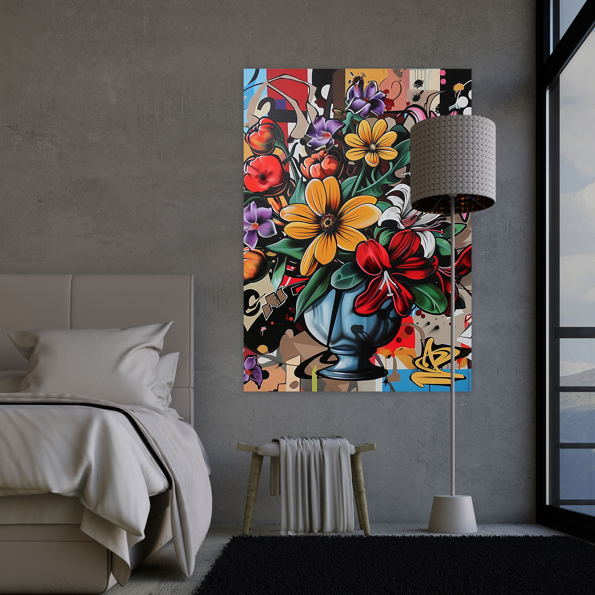 Graffiti Still Life Wall Decoration - Classicism And Popart, Home Decoration, Combine Classicism With Pop Art, Canvas