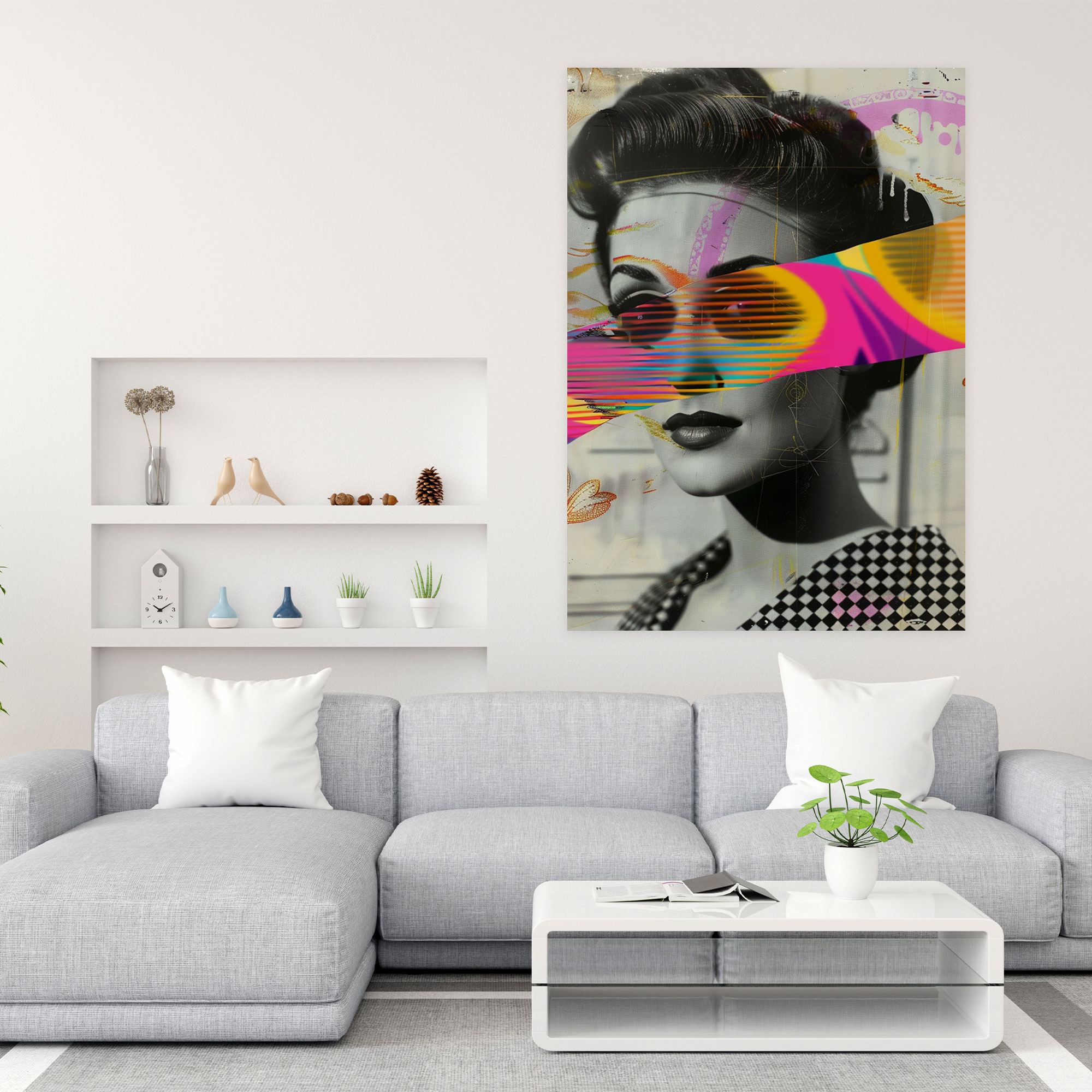 Colorful Overlay Wall Art - Classicism And Popart, Home Decoration, Wall Decoration, Combine Classicism With Pop Art