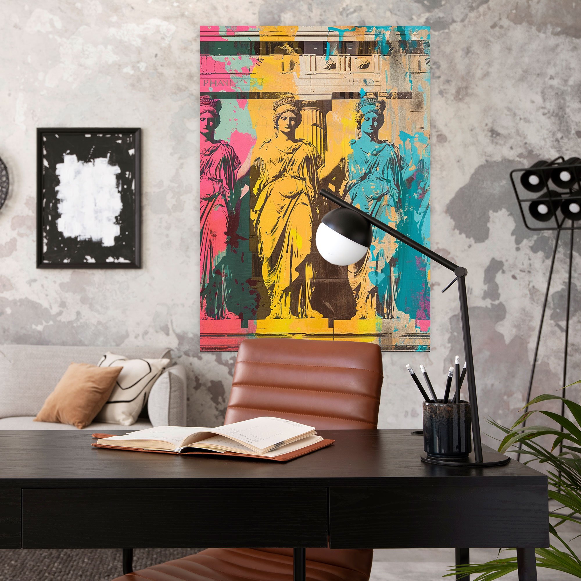 Greek Statues Canvas Print - Classicism And Popart, Canvas, Wall Decoration, Combine Classicism With Pop Art