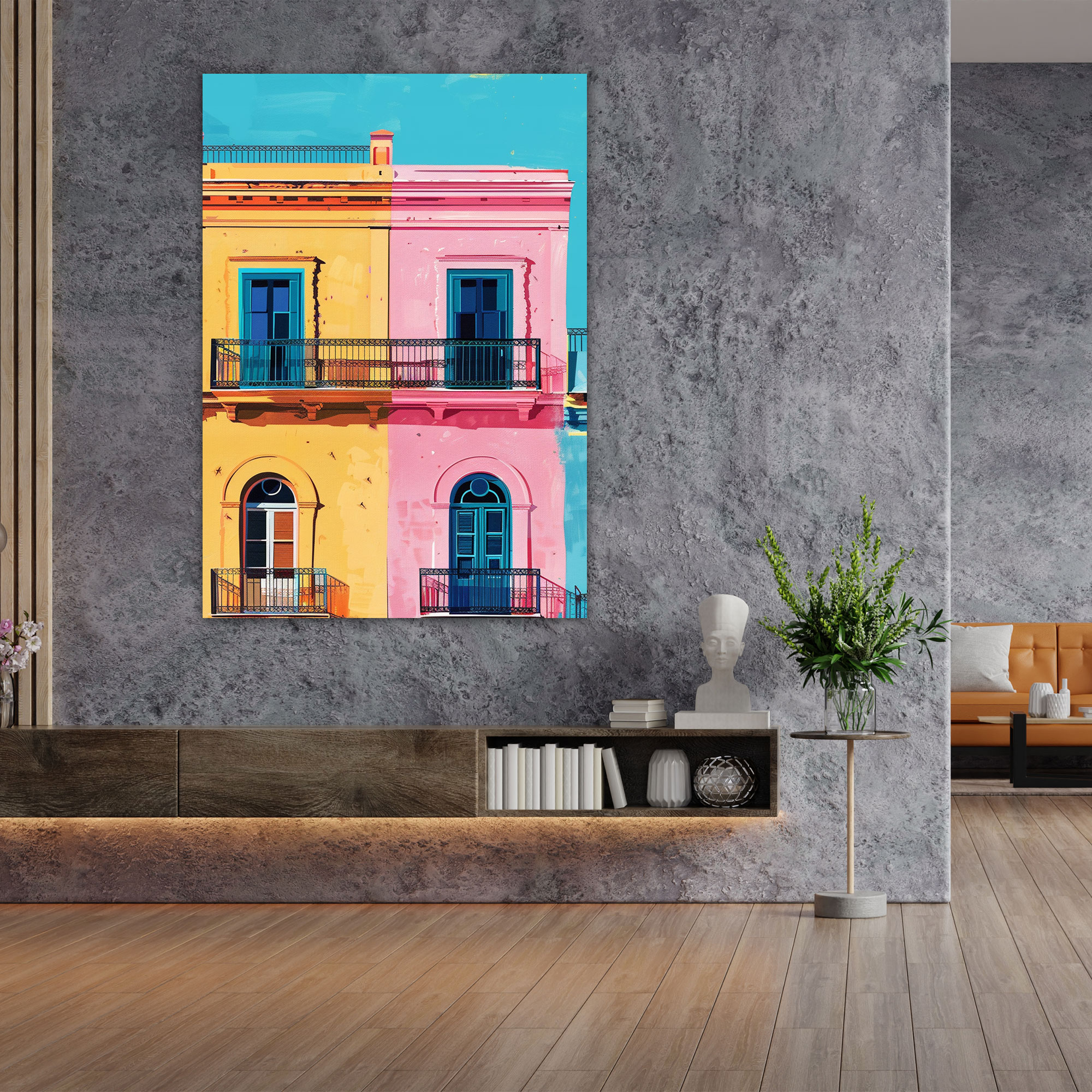 Pop Art Architecture Wall Decoration - Classicism And Popart, Combine Classicism With Pop Art, Canvas Wall Art, Canvas