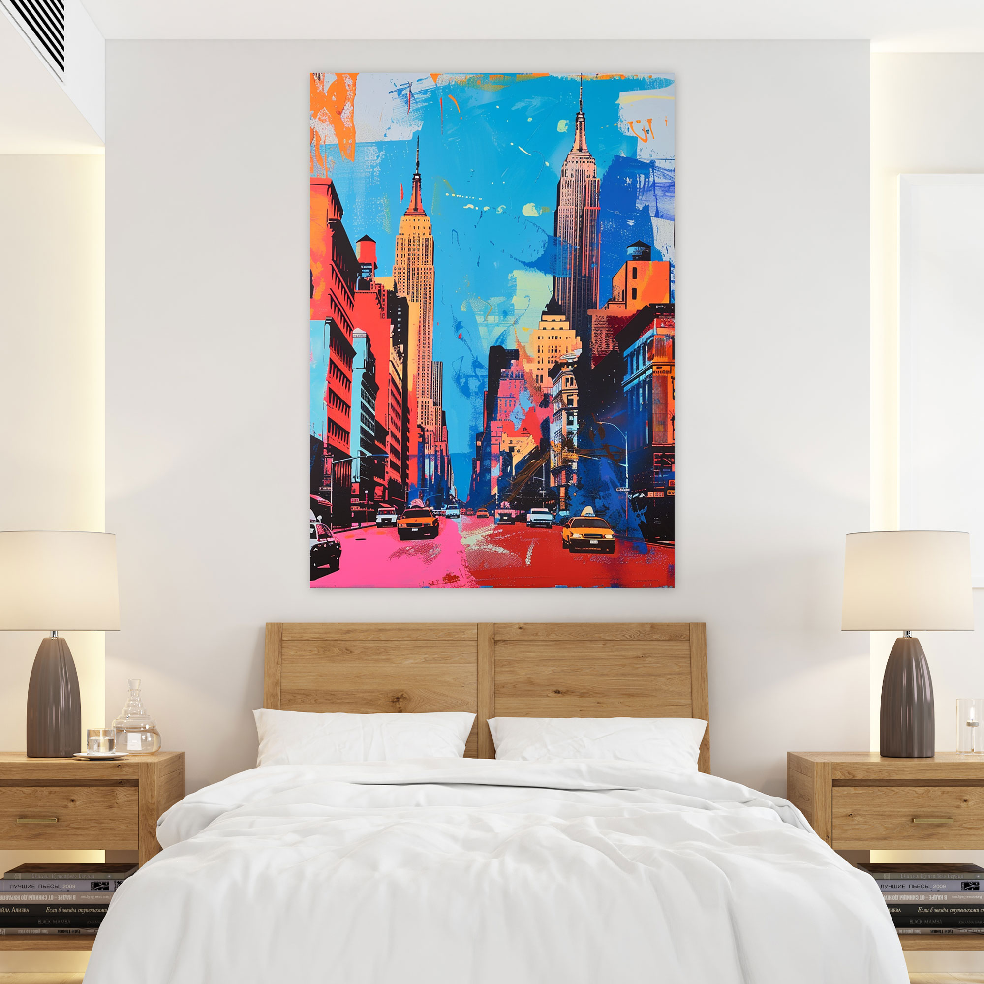 Pop Art Şehir Manzarası Kanvas Tablo - Klasizm ve Pop Art Duvar Sanatı Klasizmi Pop Art ile Birleştirin