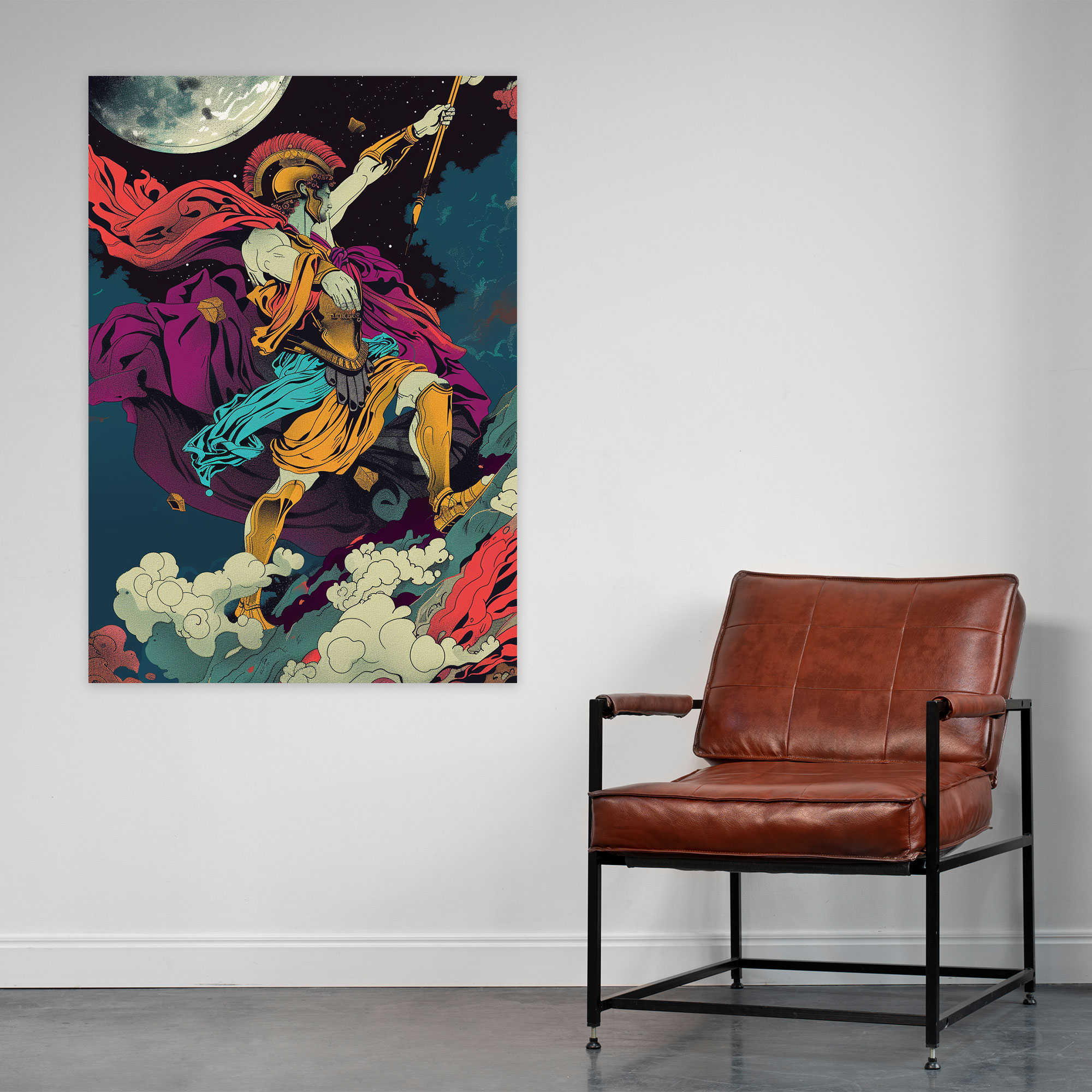 Greek Mythology Pop Art Canvas Print - Classicism And Popart, Wall Decoration, Combine Classicism With Pop Art, Home Decoration