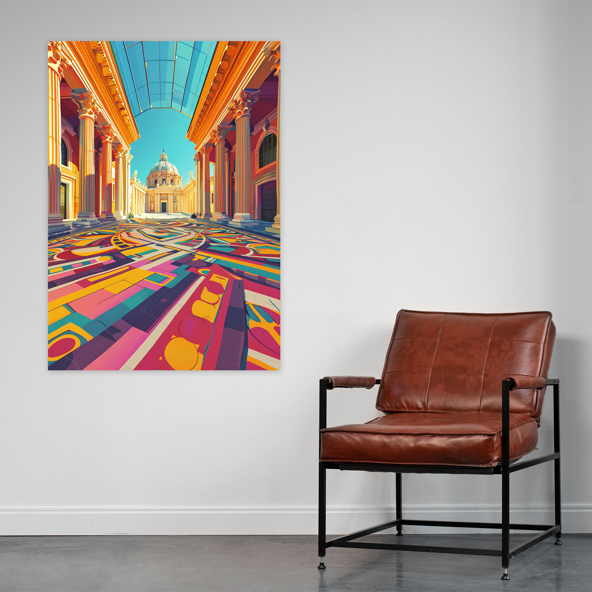 Roman Pop Art Wall Art - Classicism And Popart, Roman Architecture, Home Decoration, Canvas Wall Art