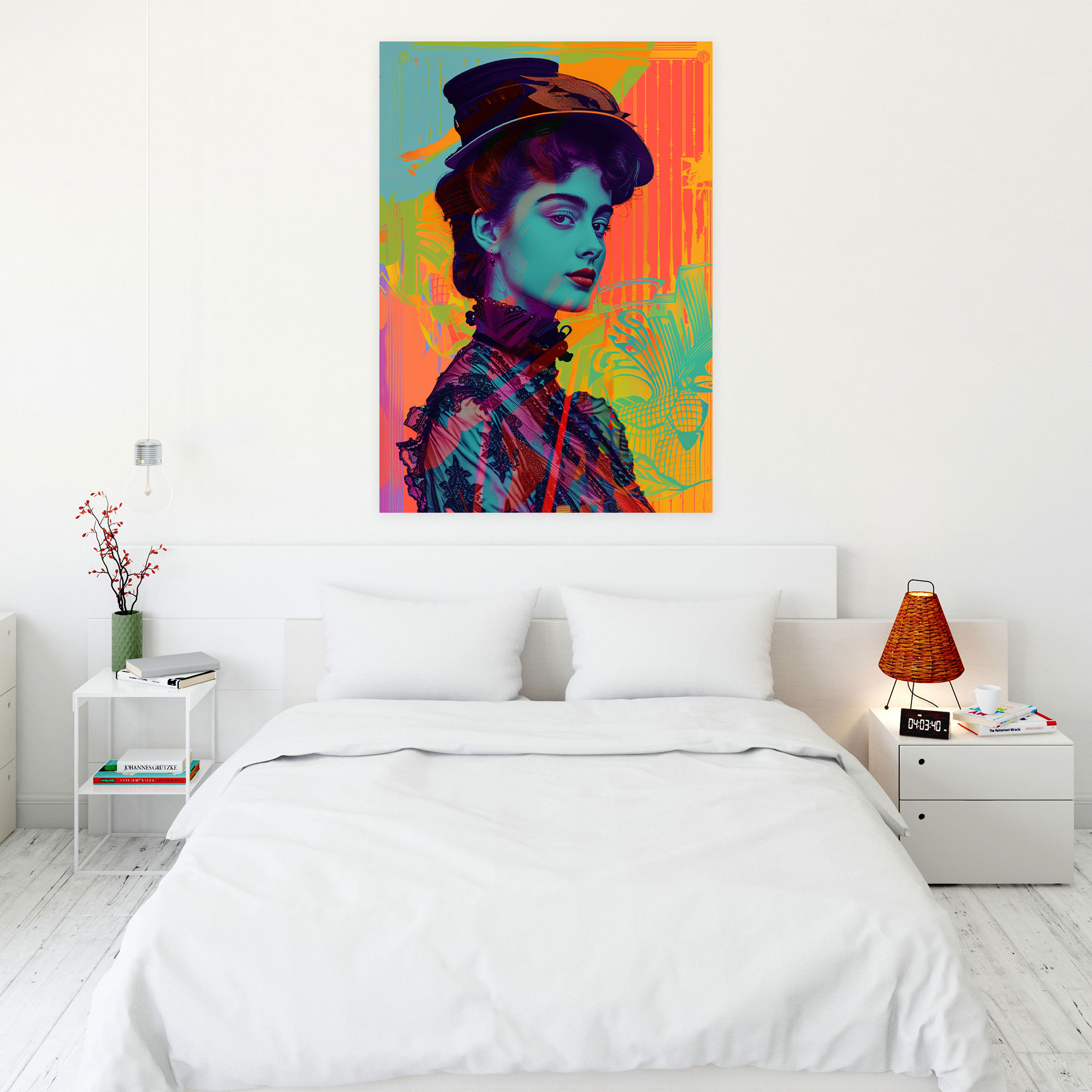 Victorian Pop Art Canvas Print - Classicism And Popart, Victorian Portrait, Canvas Wall Art, Pop Art Colors