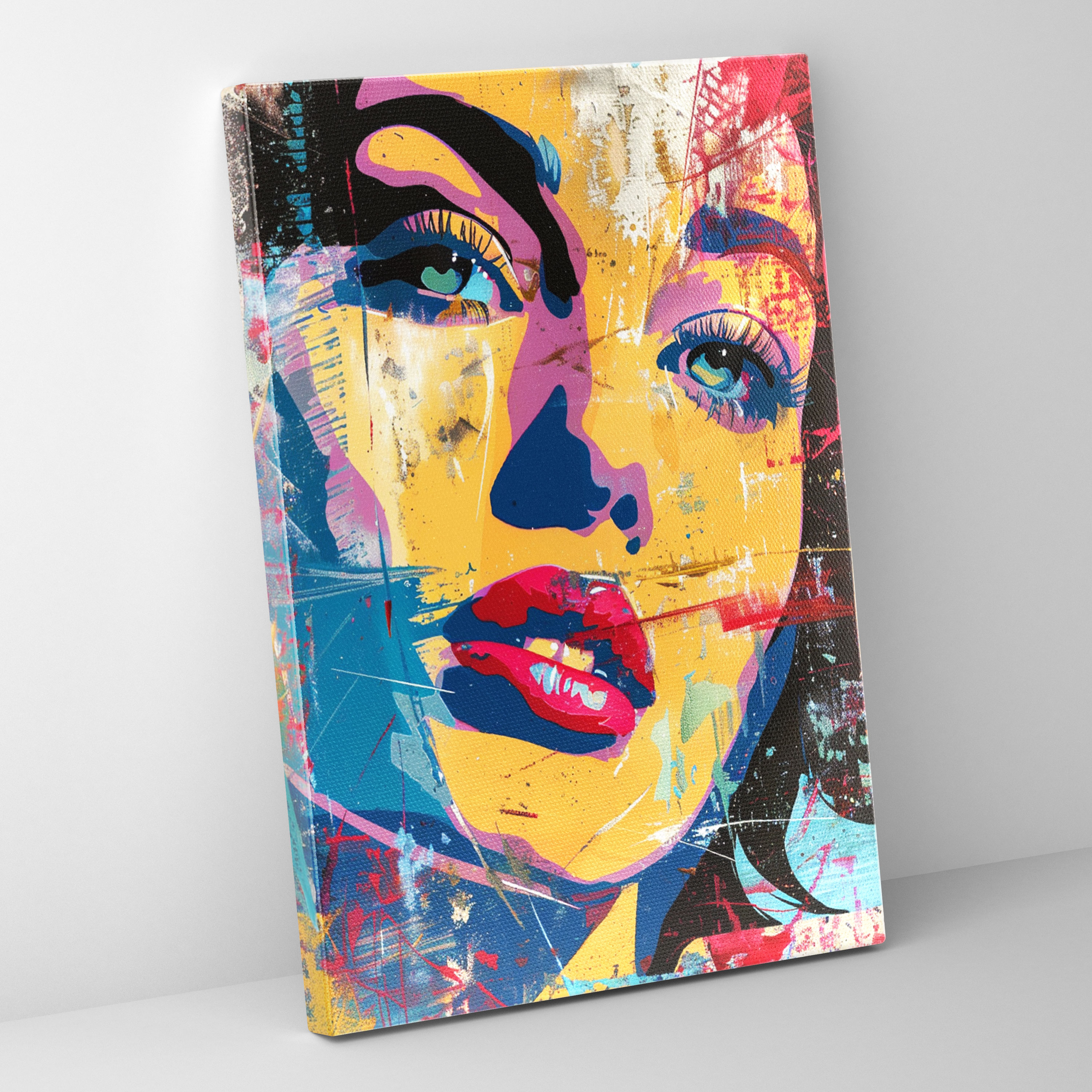 Classic Pop Art Woman Portrait Wall Art - Classicism And Popart, Home Decoration, Canvas Wall Art, Combine Classicism With Pop Art