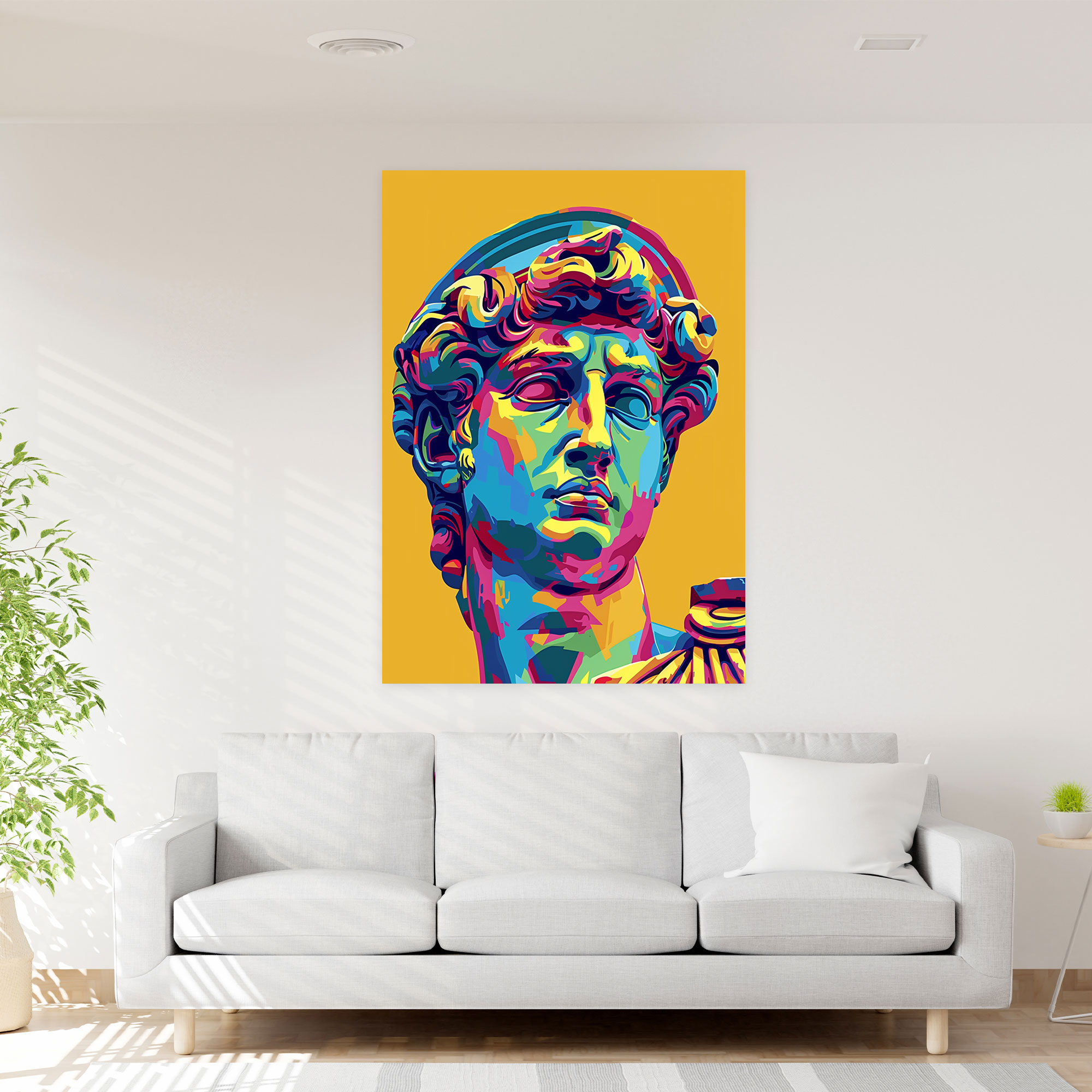 Pop Art Greek Statue Wall Decoration - Classicism And Popart, Canvas Wall Art, Wall Decoration, Canvas