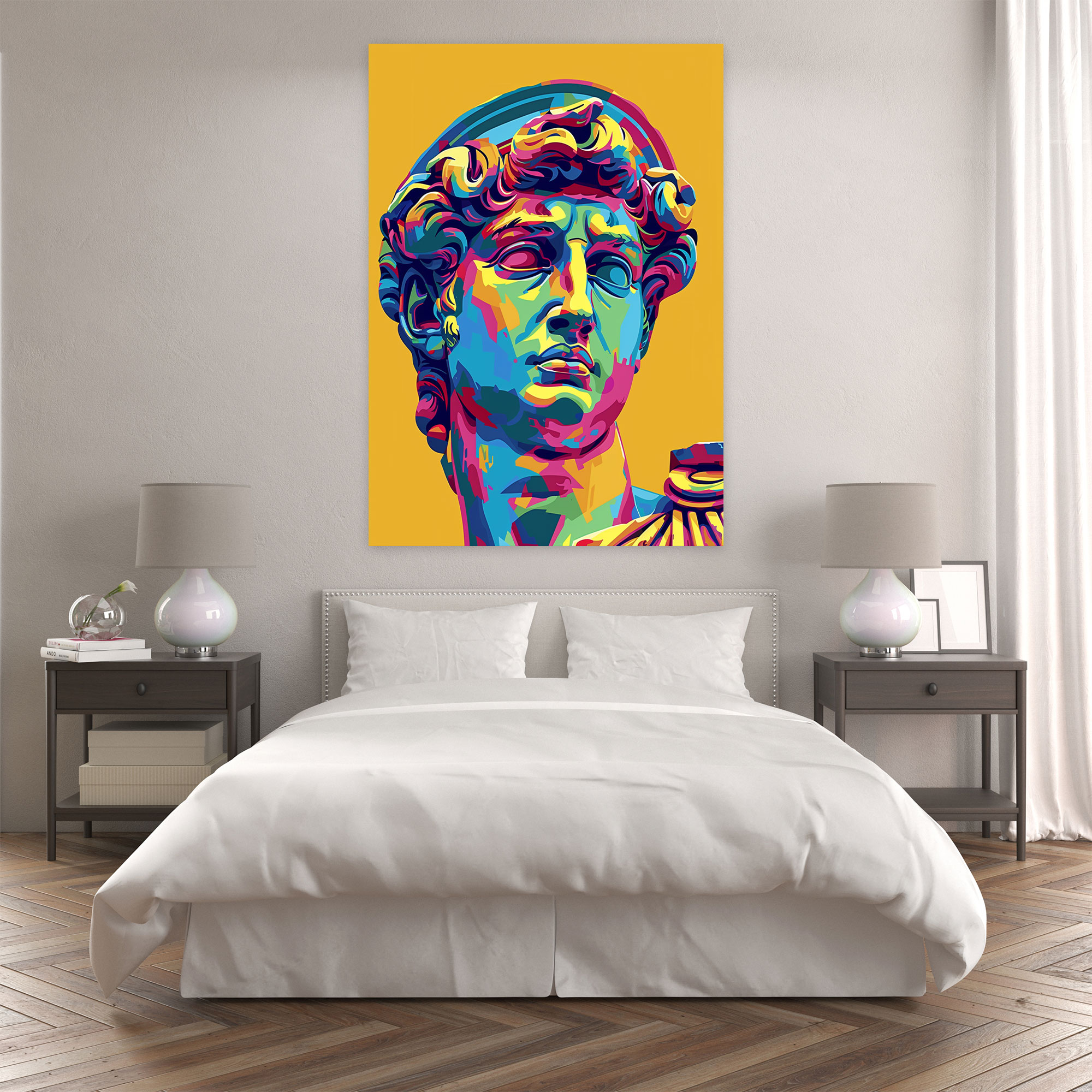 Pop Art Greek Statue Wall Decoration - Classicism And Popart, Canvas Wall Art, Wall Decoration, Canvas