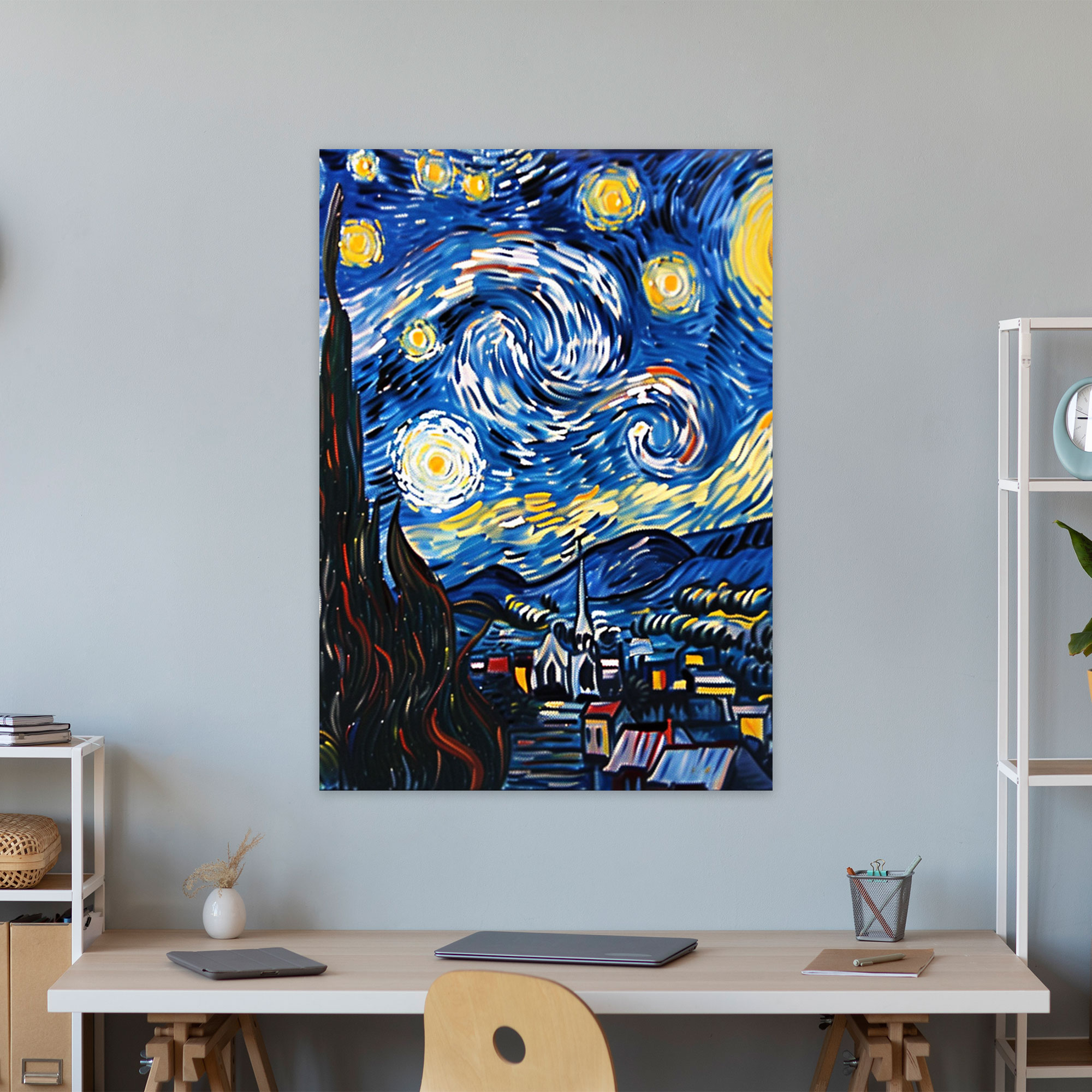 Starry Night Remix Wall Decoration - Classicism And Popart, Home Decoration, Canvas Wall Art, Starry Night Remix