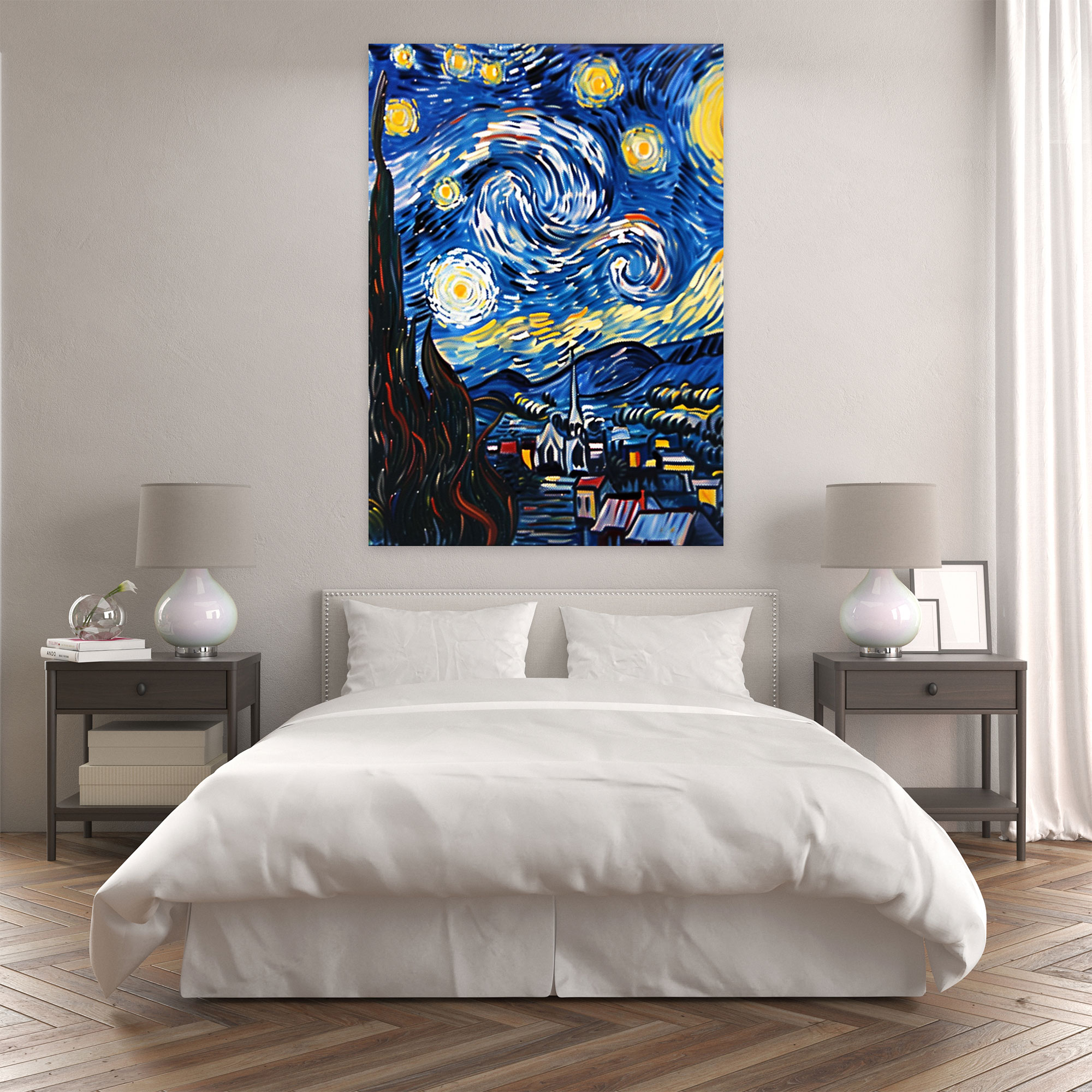 Starry Night Remix Wall Decoration - Classicism And Popart, Home Decoration, Canvas Wall Art, Starry Night Remix
