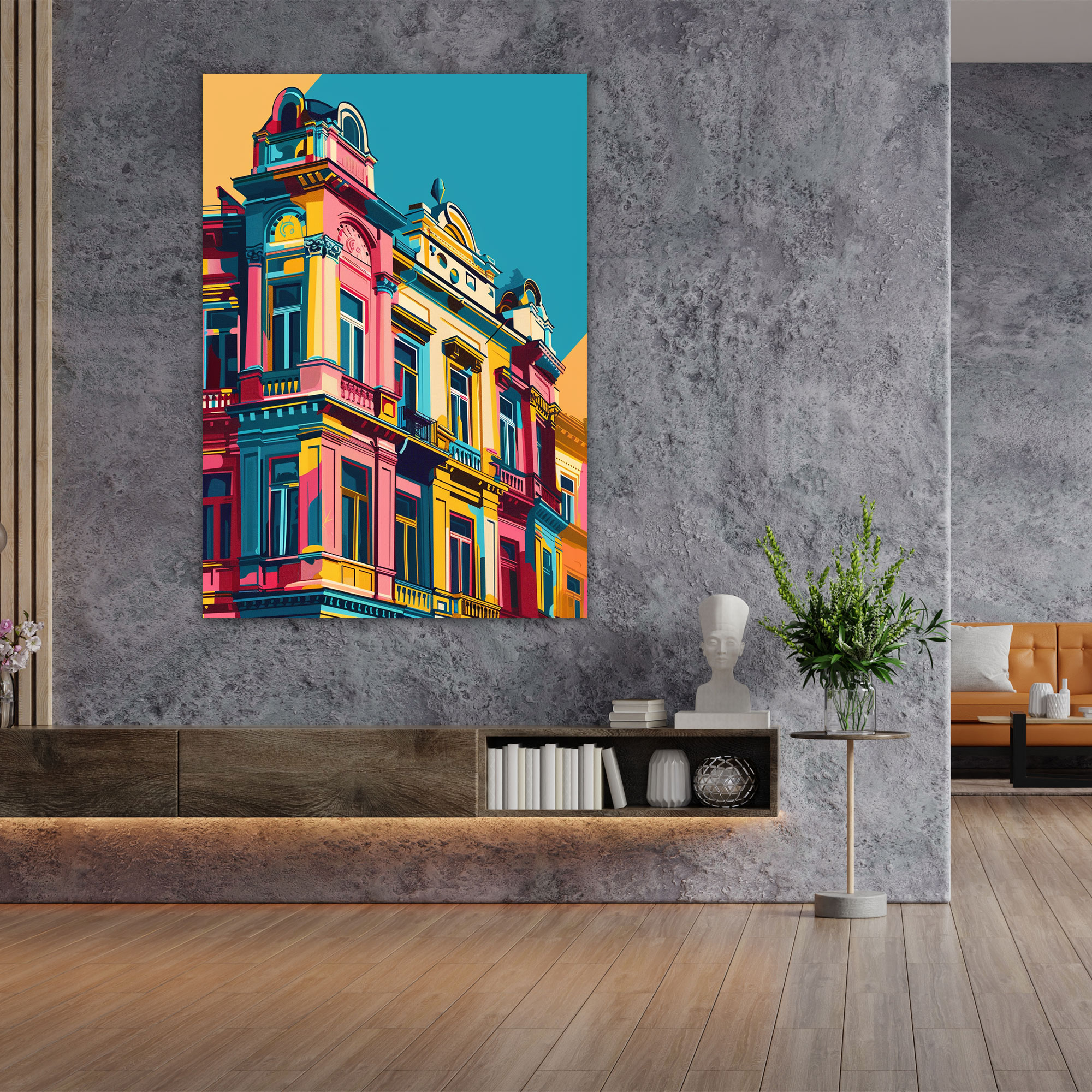 Pop Art Landmark Canvas Print - Classicism And Popart, Pop Art Landmark, Canvas Print, Canvas Wall Art