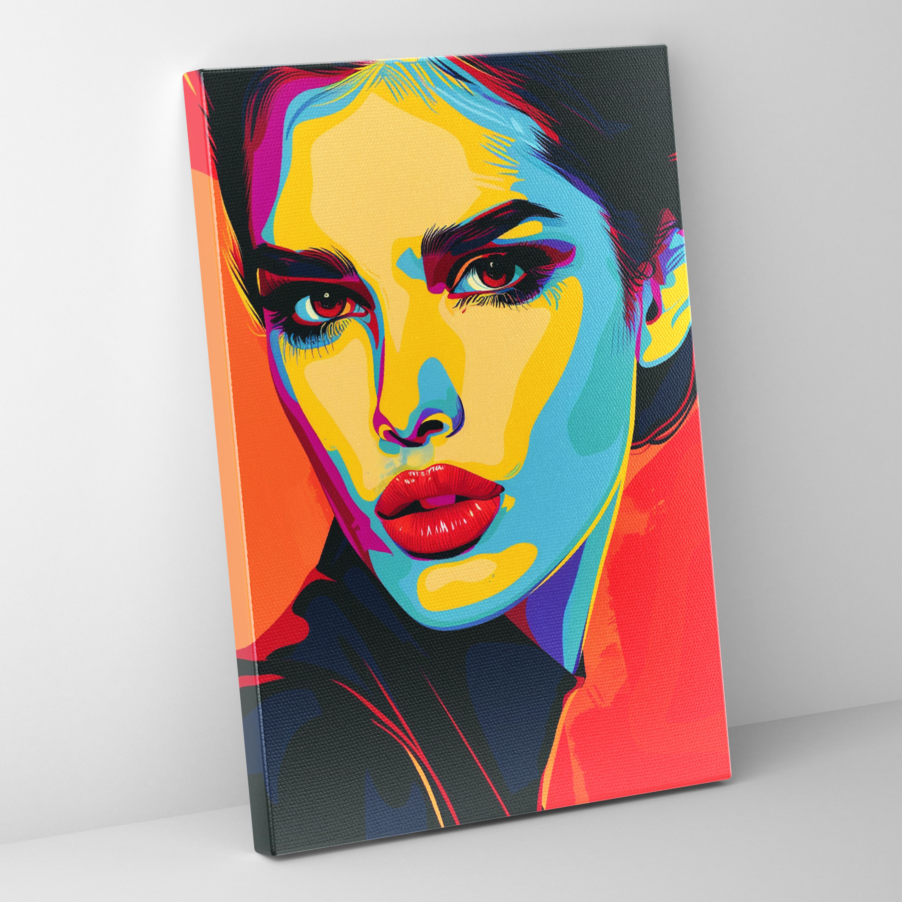 Bold Pop Art Portrait Canvas Print - Classicism And Popart, Wall Decoration, Canvas Print, Bold Pop Art Portrait