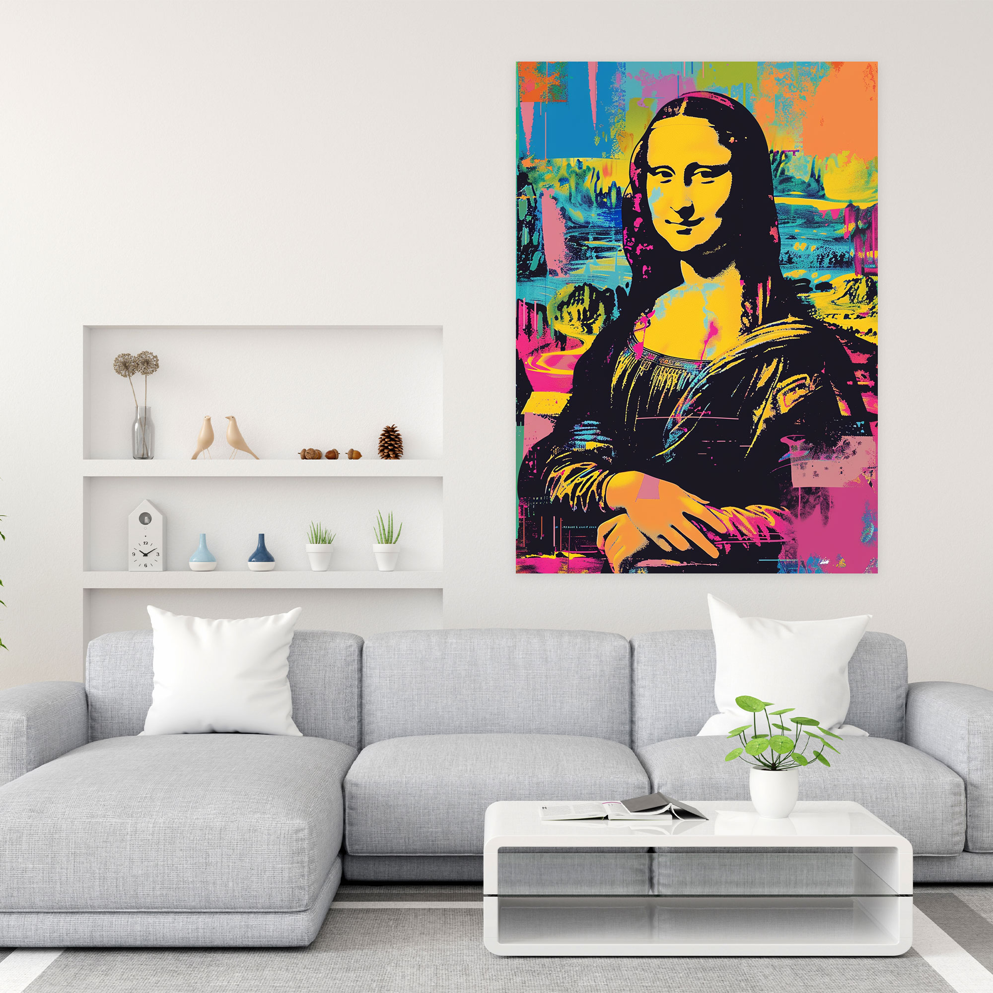 Mona Lisa Canvas Print Wall Art - Classicism And Popart, Canvas, Combine Classicism With Pop Art, Canvas Wall Art