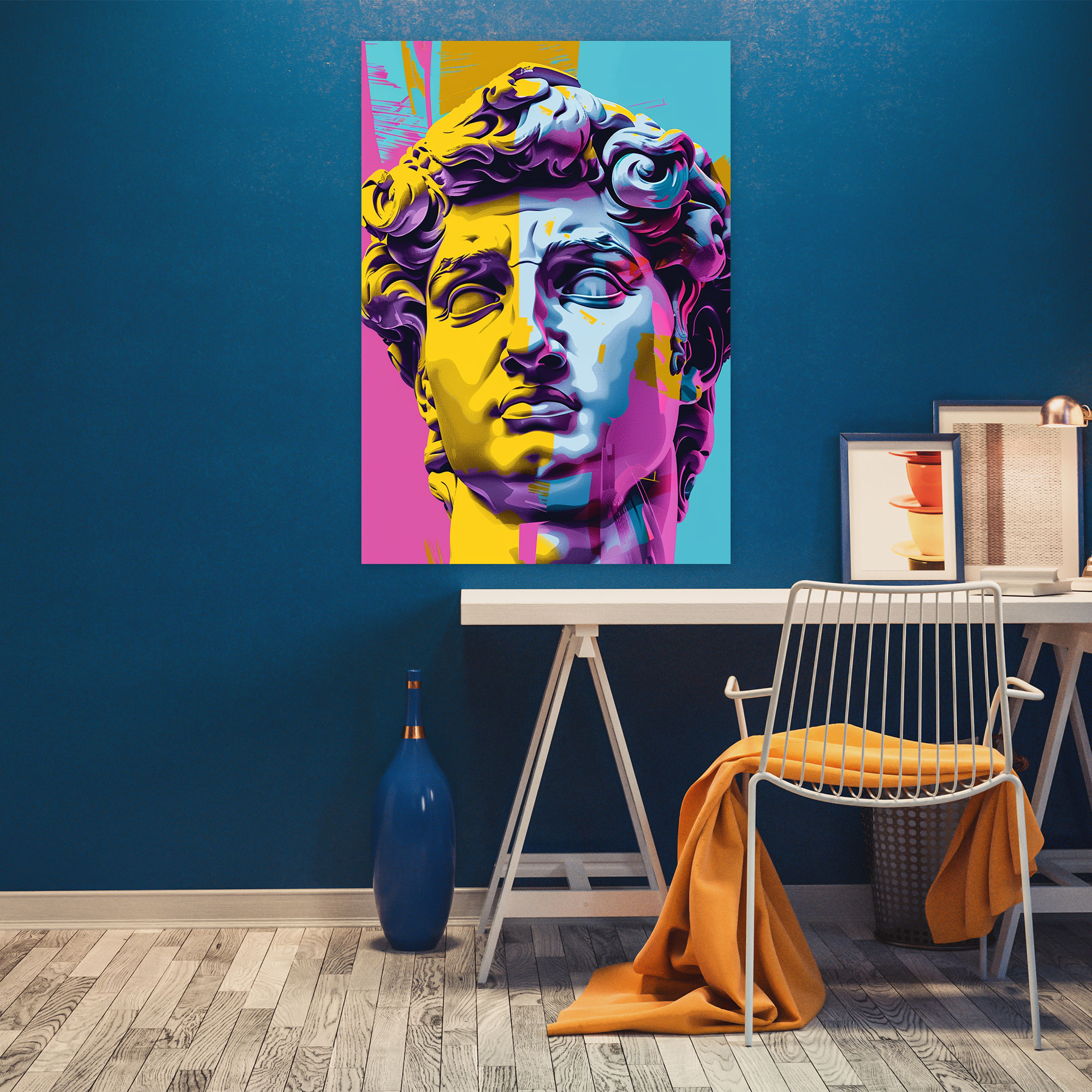 Pop Art Greek Statue Canvas Print - Classicism And Popart, Wall Art, Home Decoration, Canvas Print