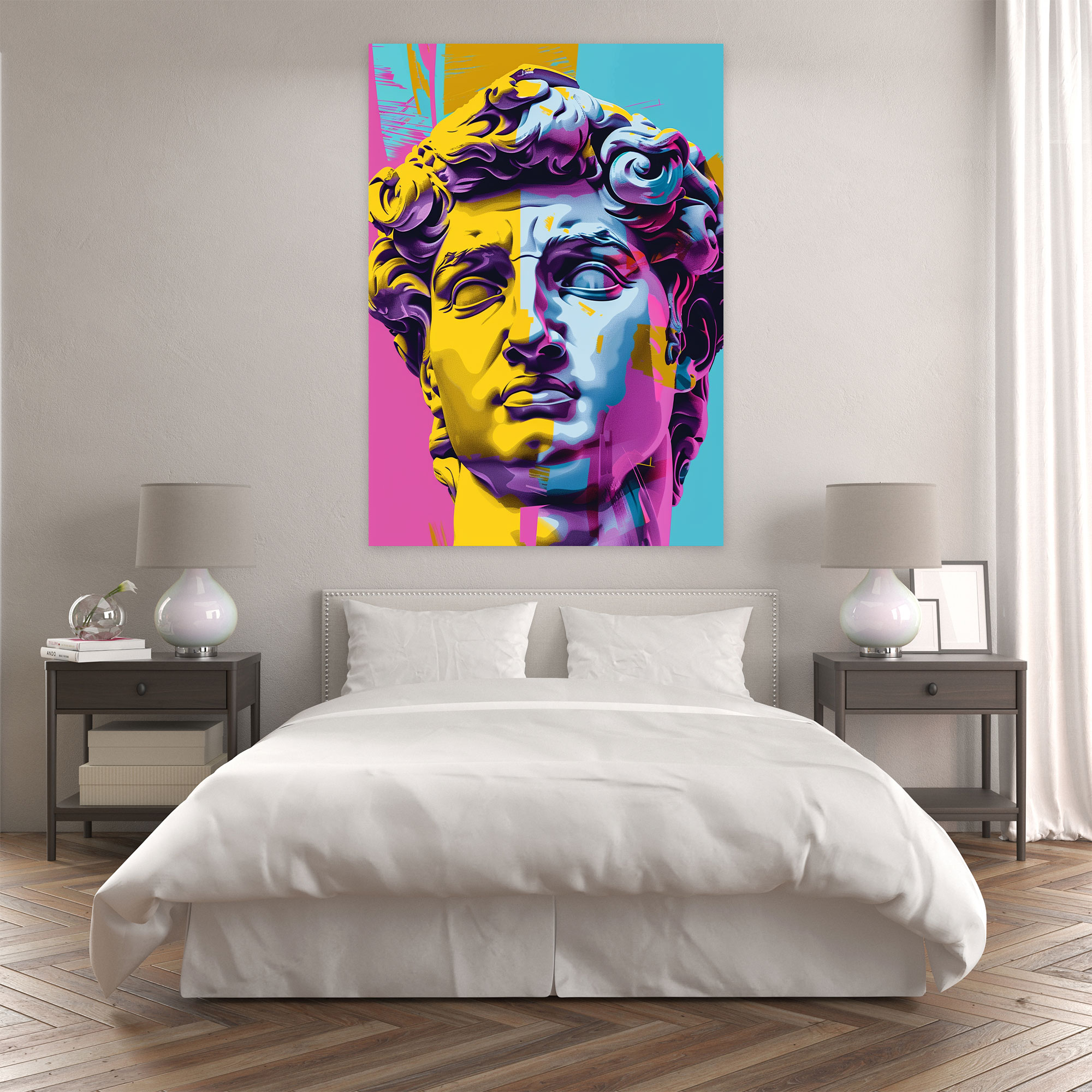 Pop Art Greek Statue Canvas Print - Classicism And Popart, Wall Art, Home Decoration, Canvas Print