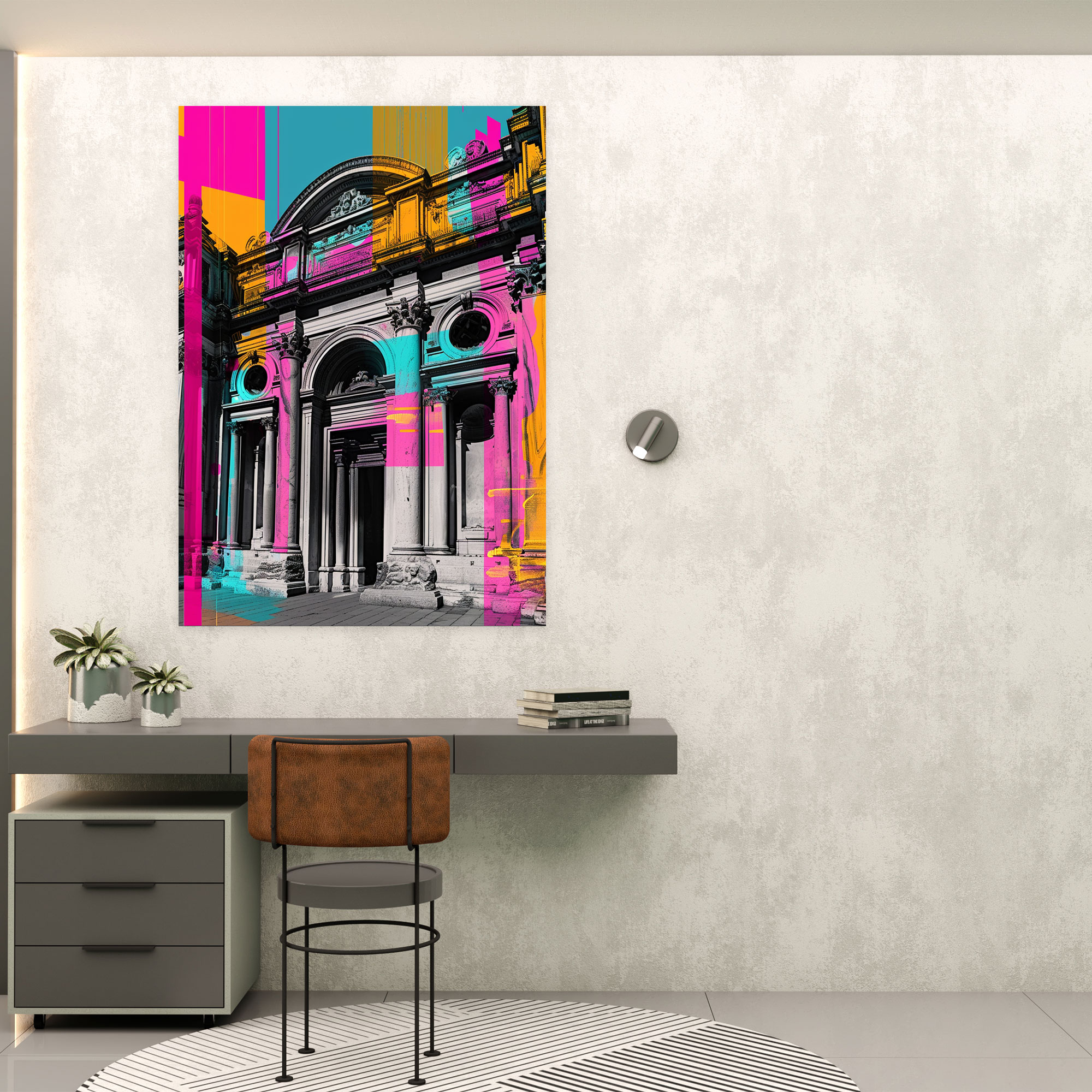 Pop Art Baroque Architecture Canvas Print - Classicism And Popart, Canvas, Home Decoration, Combine Classicism With Pop Art