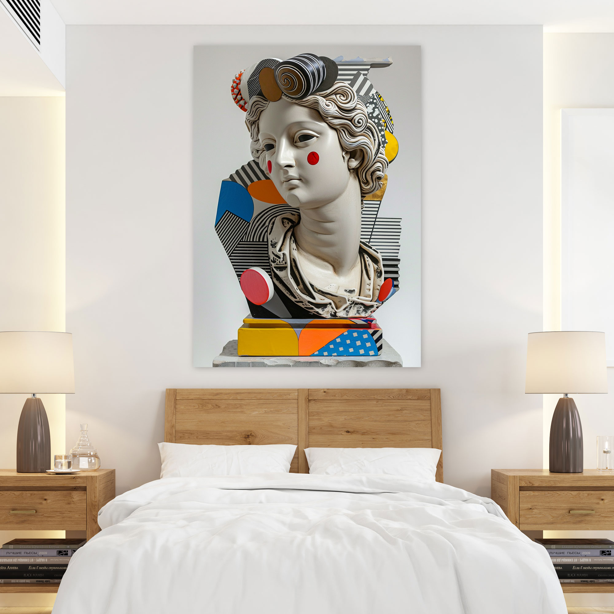 Pop Art Ancient Sculpture Canvas Print - Classicism And Popart, Canvas Print, Canvas, Combine Classicism With Pop Art