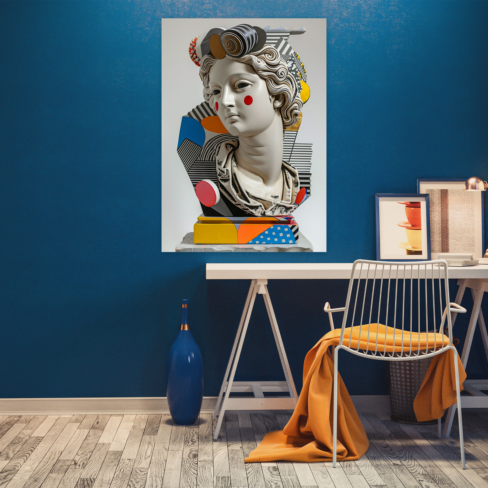 Pop Art Ancient Sculpture Canvas Print - Classicism And Popart, Canvas Print, Canvas, Combine Classicism With Pop Art