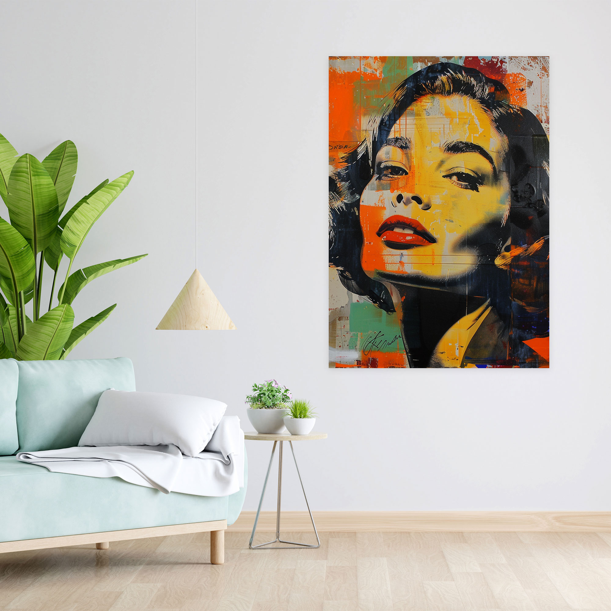 Pop Art Portre Boyama Kanvas Tablo - Klasik ve Popart Ev Dekorasyonu Kanvas