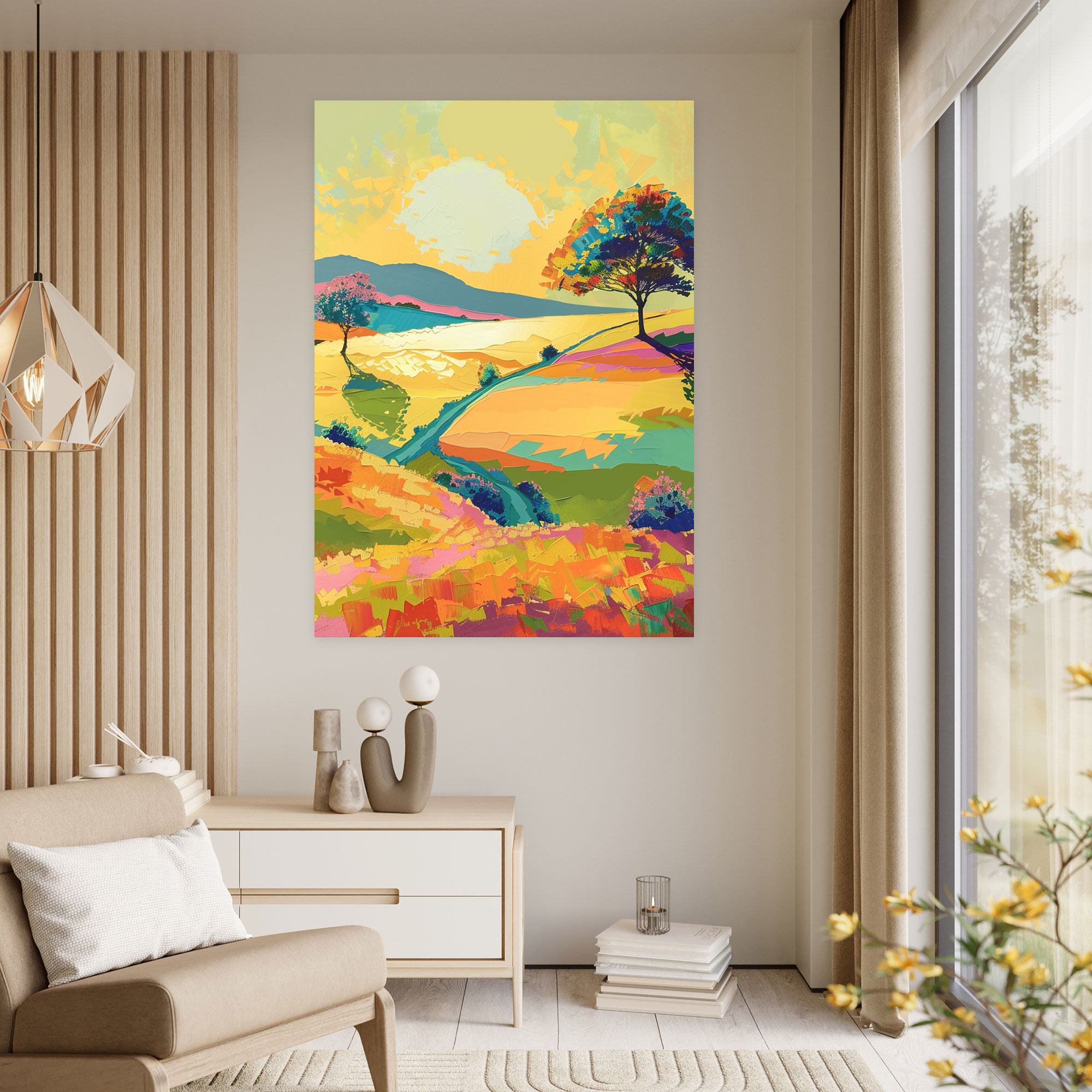 Pop Art Landscape Scene Canvas Print - Classicism And Popart, Wall Art, Home Decoration, Wall Decoration