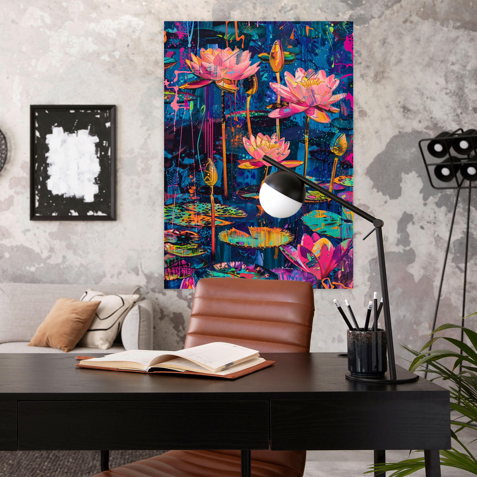 Pop Art Water Lilies Wall Art - Classicism And Popart, Pop Art Water Lilies, Canvas Wall Art, Home Decoration