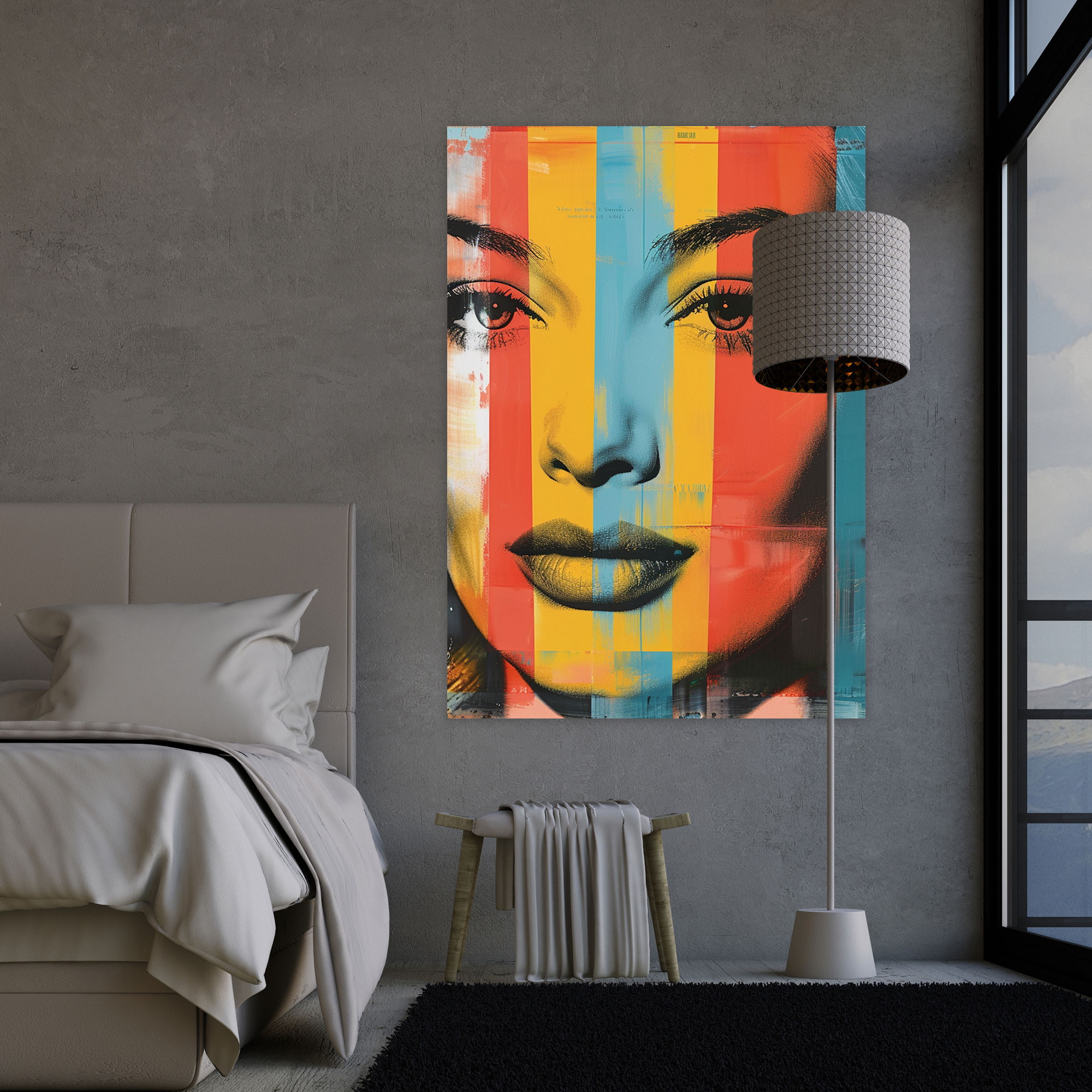 Modern Pop Art Portrait Canvas Print - Classicism And Popart, Wall Art, Canvas Print, Combine Classicism With Pop Art