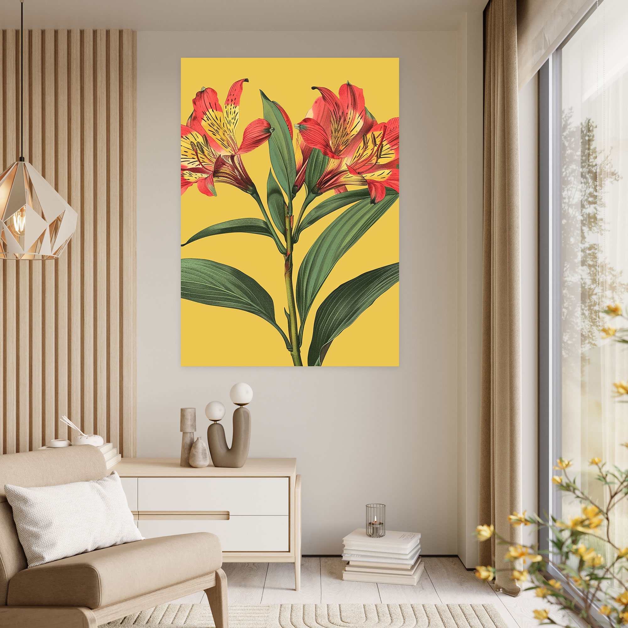 Pop Art Botanik İllüstrasyon Kanvas Tablo - Klasizm ve Popart Duvar Sanatı Klasizmi Pop Art ile Birleştir Kanvas Duvar Sanatı