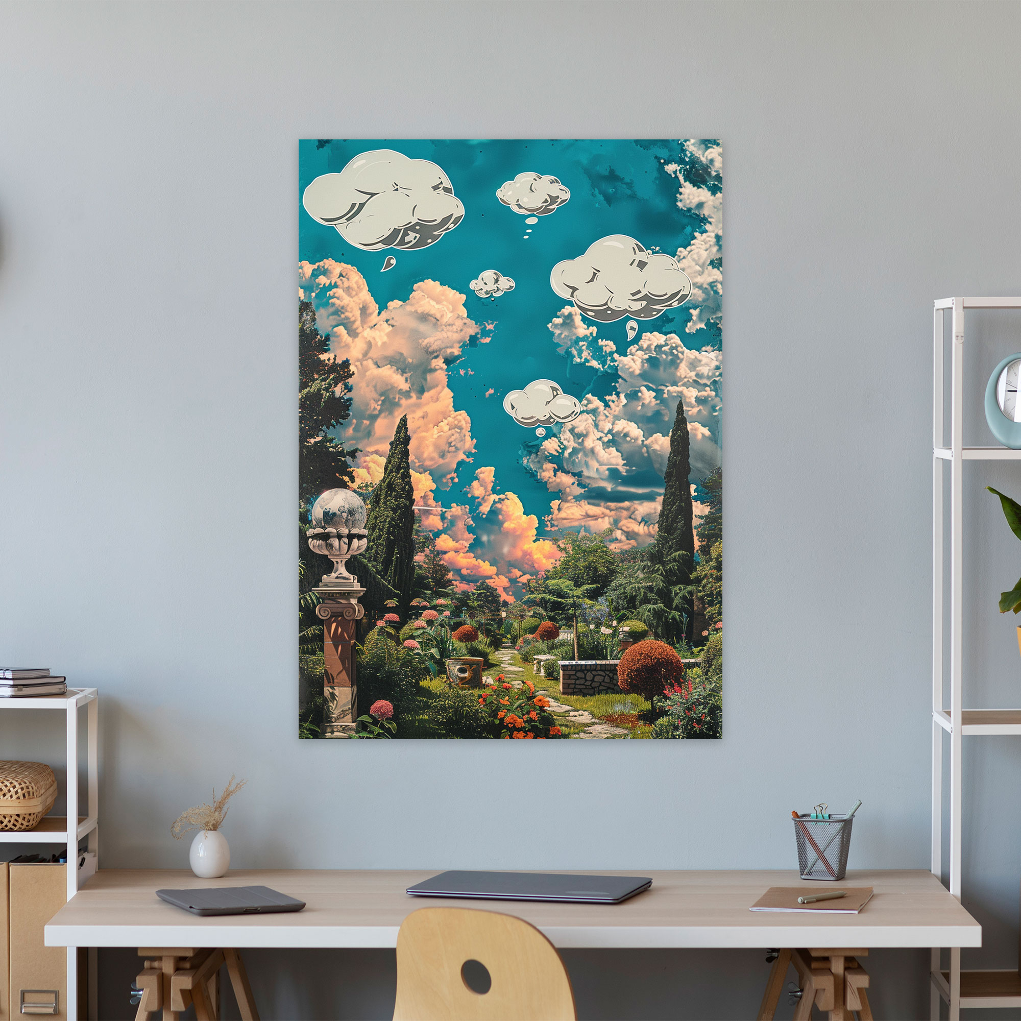 Renaissance Garden Pop Art Wall Art - Classicism And Popart, Canvas, Home Decoration, Renaissance Garden Pop Art