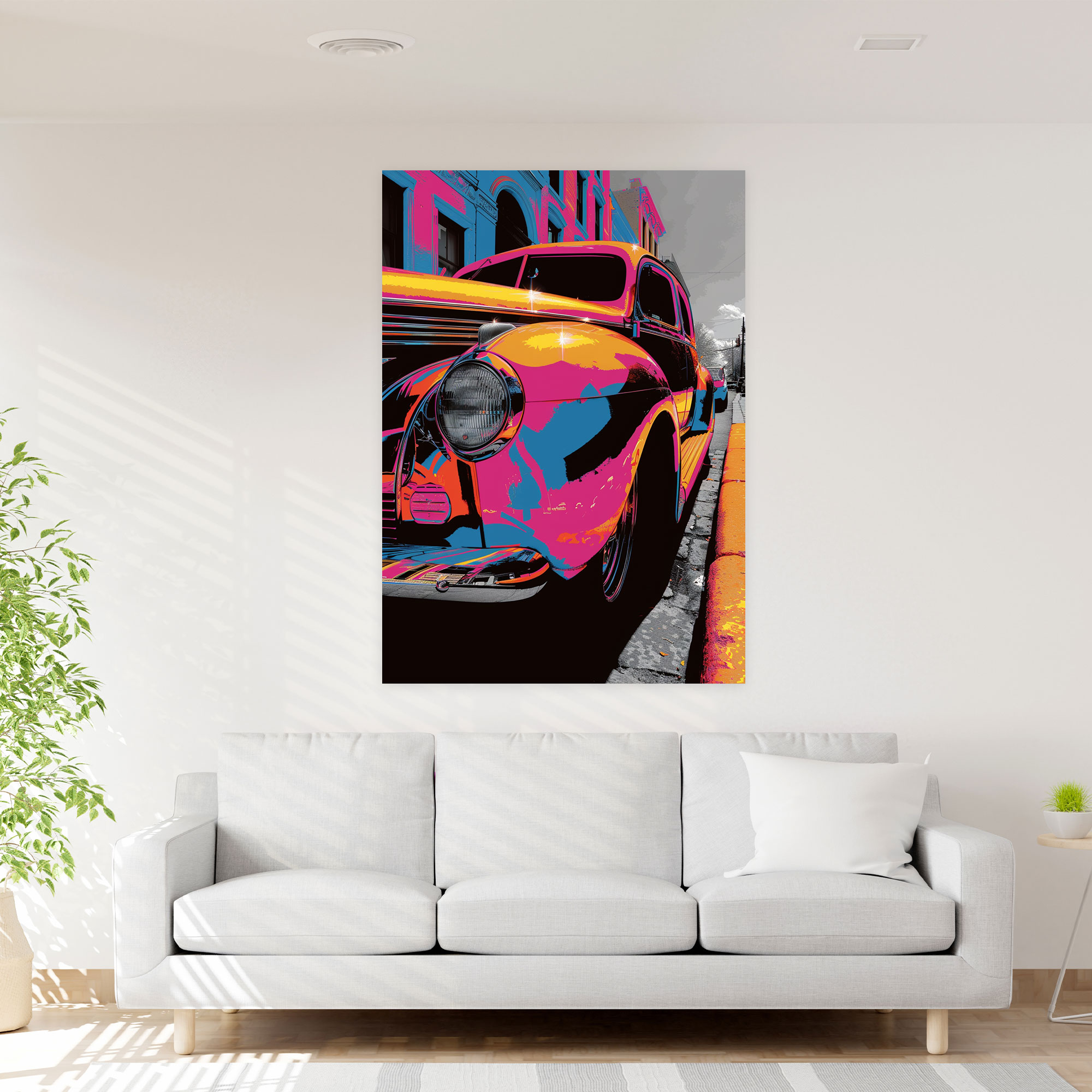 Classic Car Pop Art Canvas Print - Classicism And Popart, Wall Art, Canvas Wall Art, Classic Car Pop Art