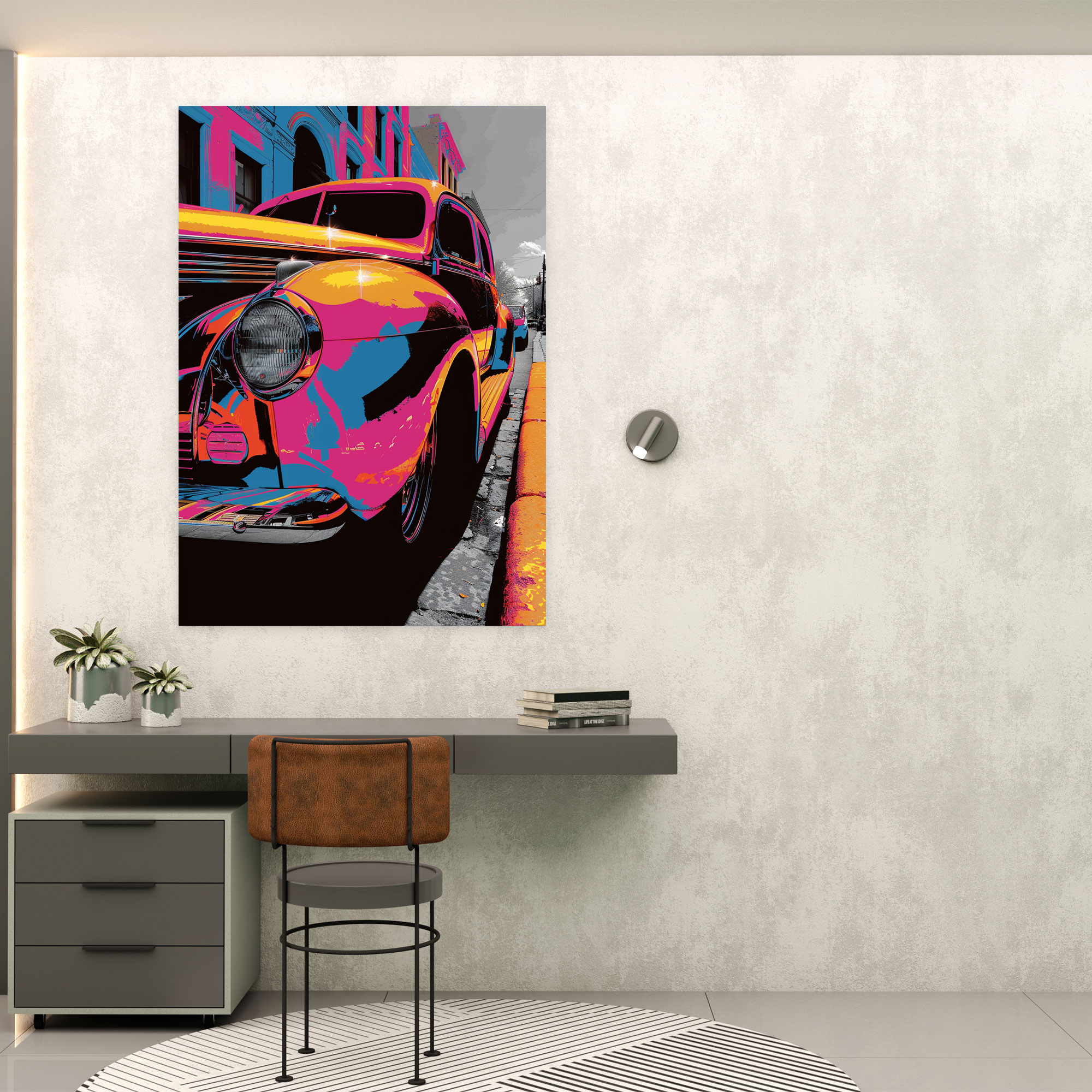 Classic Car Pop Art Canvas Print - Classicism And Popart, Wall Art, Canvas Wall Art, Classic Car Pop Art