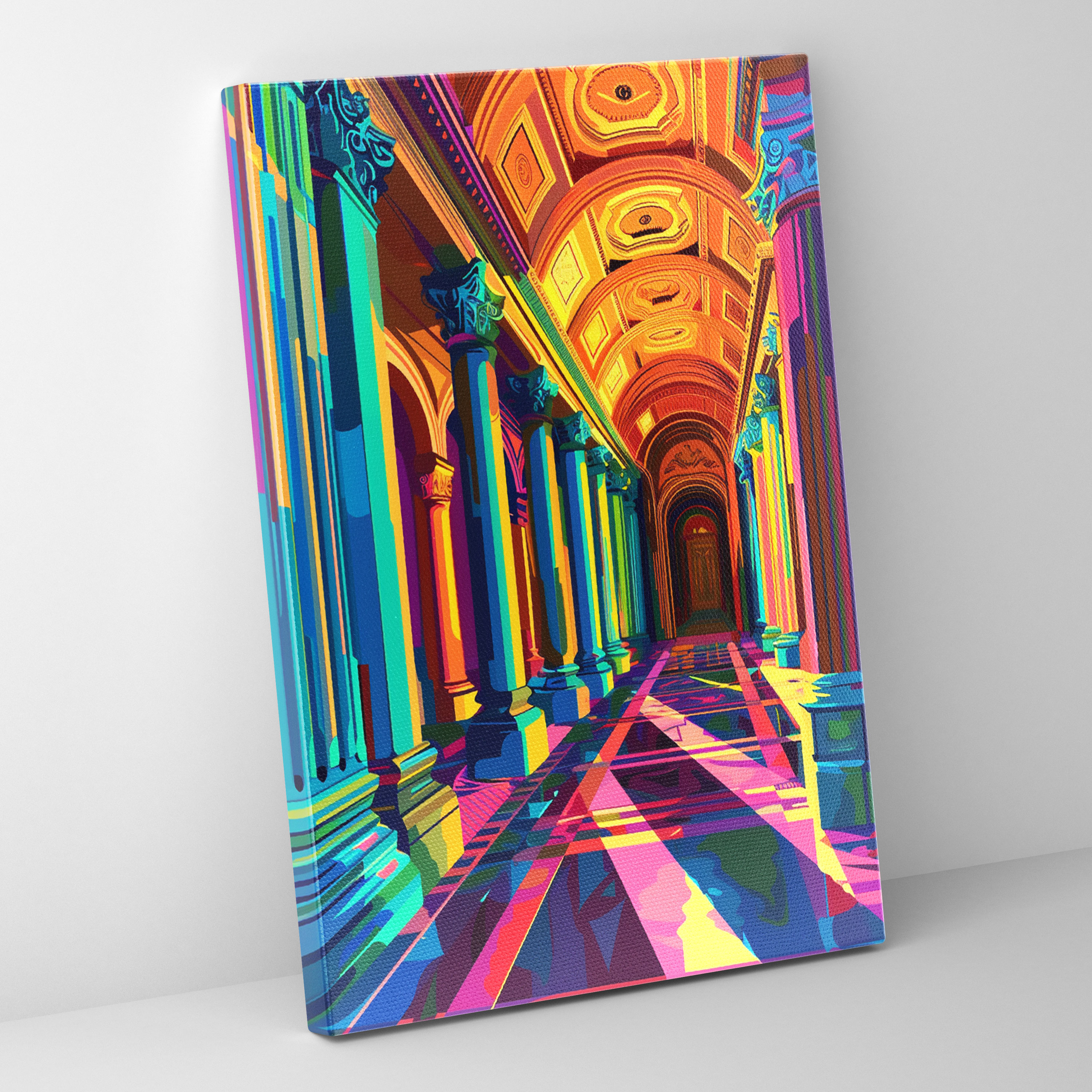 Ancient Architecture Pop Art Canvas Print - Classicism And Popart, Canvas Print, Home Decoration, Canvas