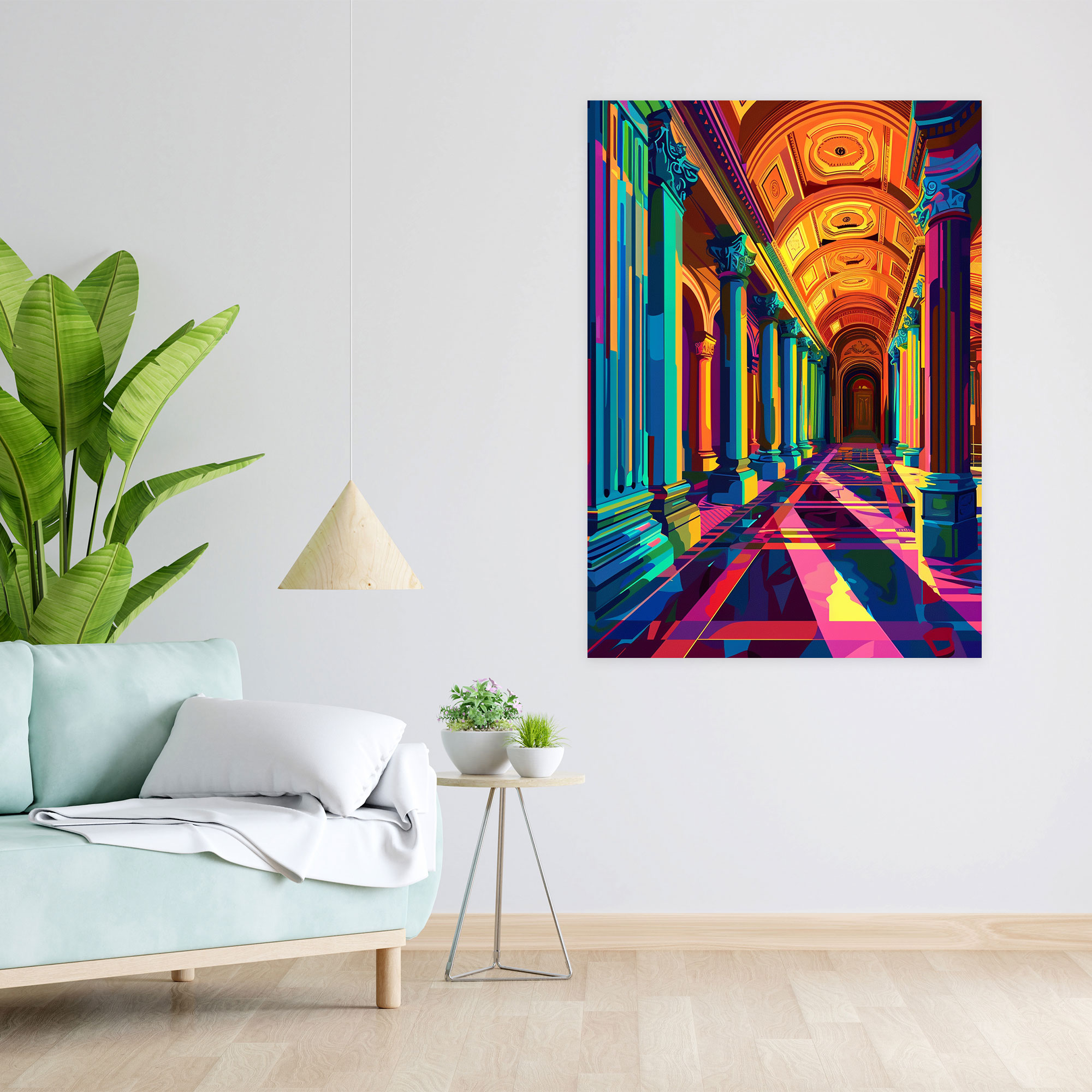 Ancient Architecture Pop Art Canvas Print - Classicism And Popart, Canvas Print, Home Decoration, Canvas