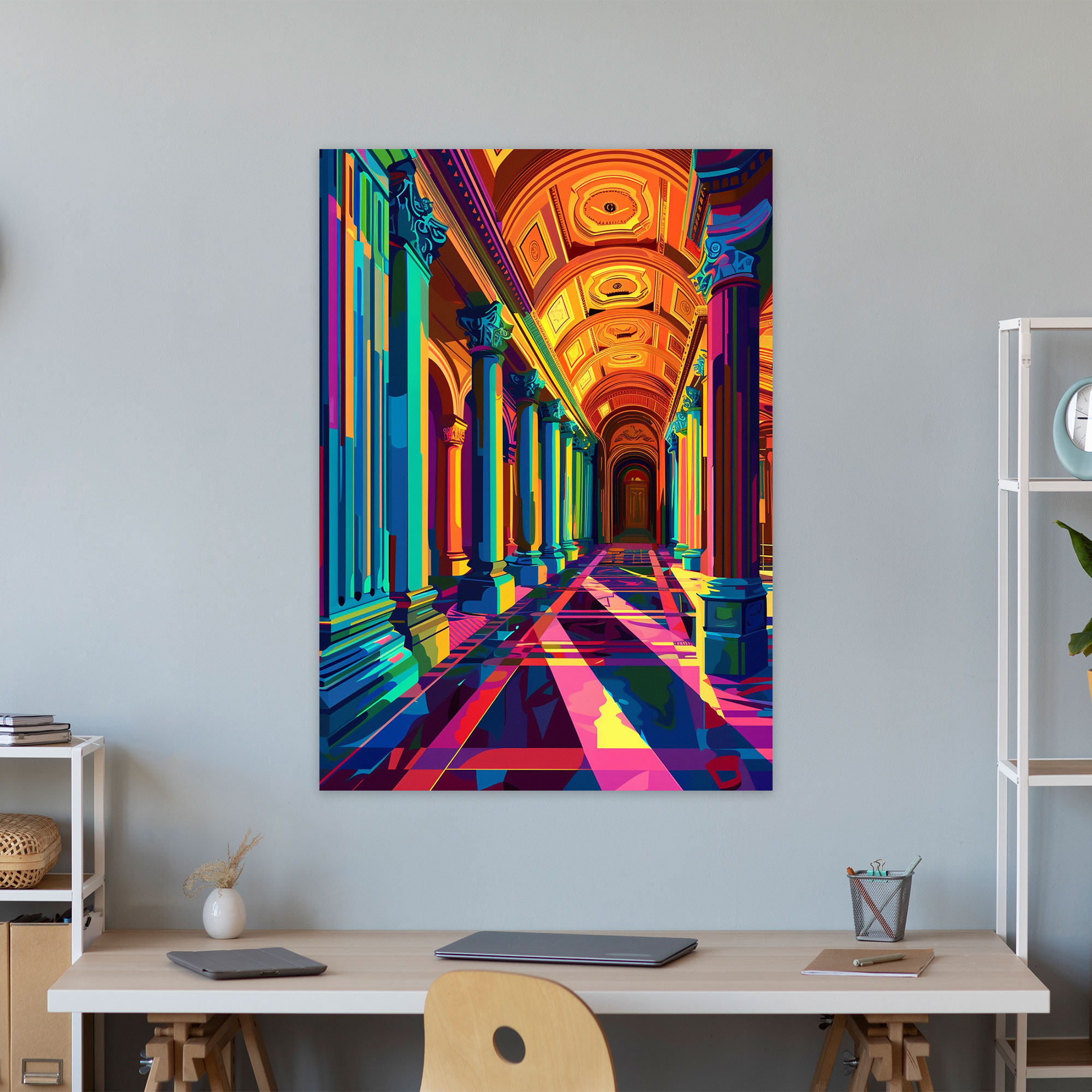Ancient Architecture Pop Art Canvas Print - Classicism And Popart, Canvas Print, Home Decoration, Canvas