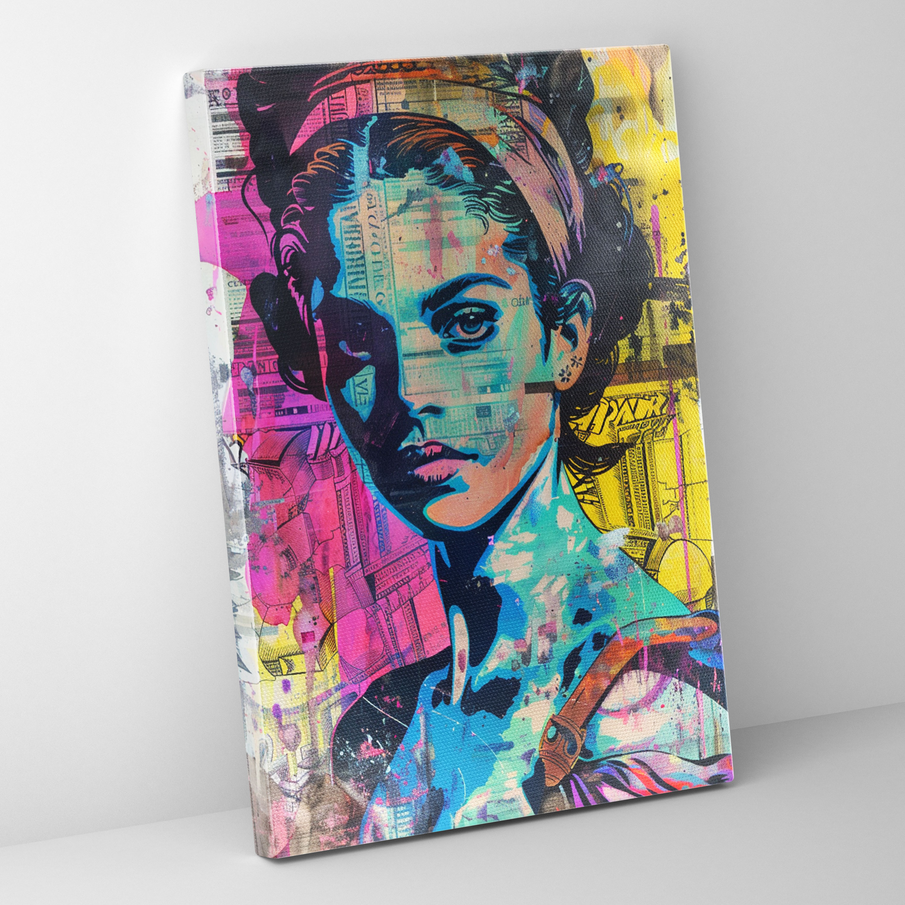 Neoclassical Portrait Pop Art Wall Art - Classicism And Popart, Canvas Wall Art, Wall Art, Canvas Print