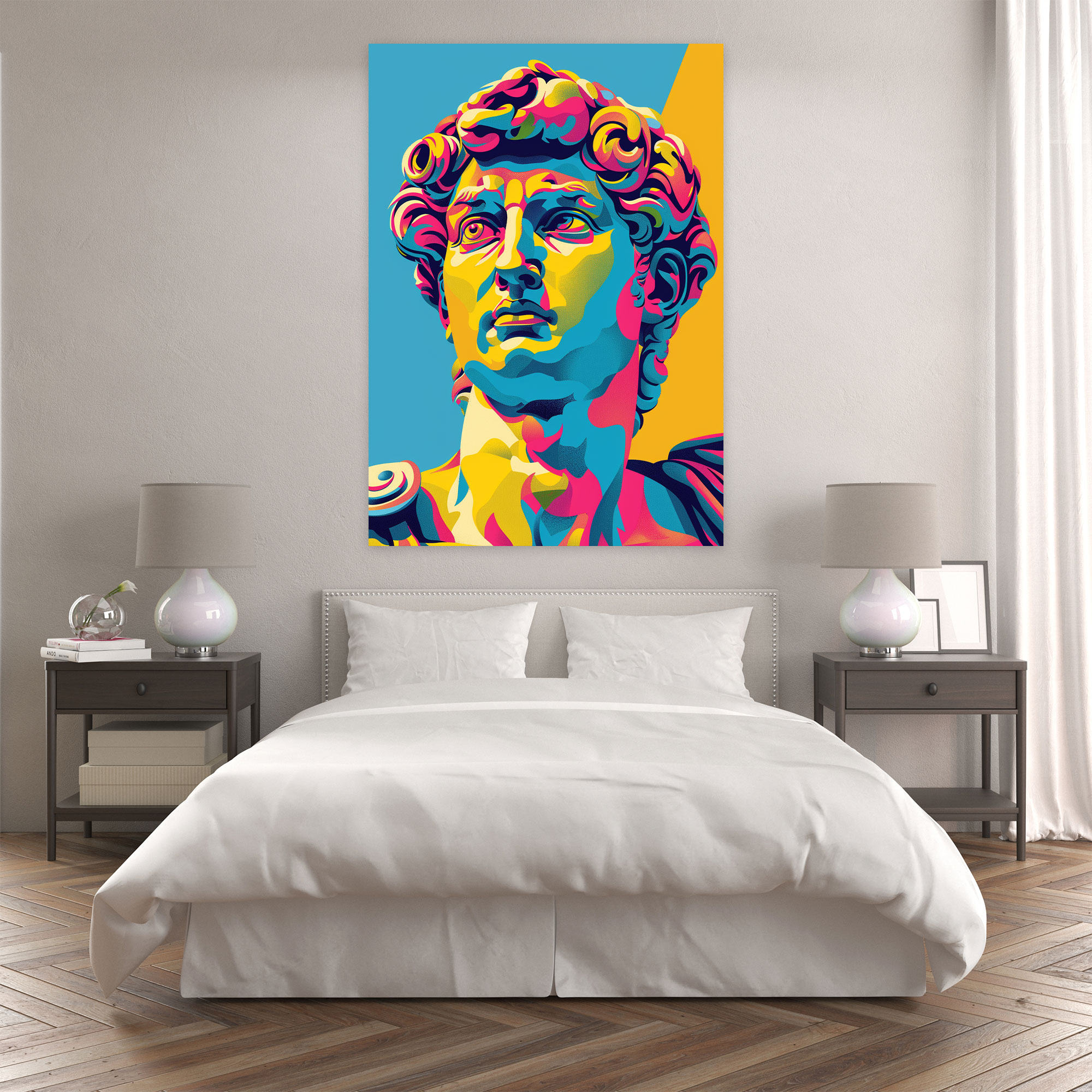 Greco-Roman Sculpture Pop Art Wall Decoration - Classicism And Popart, Wall Decoration, Canvas Print, Home Decoration