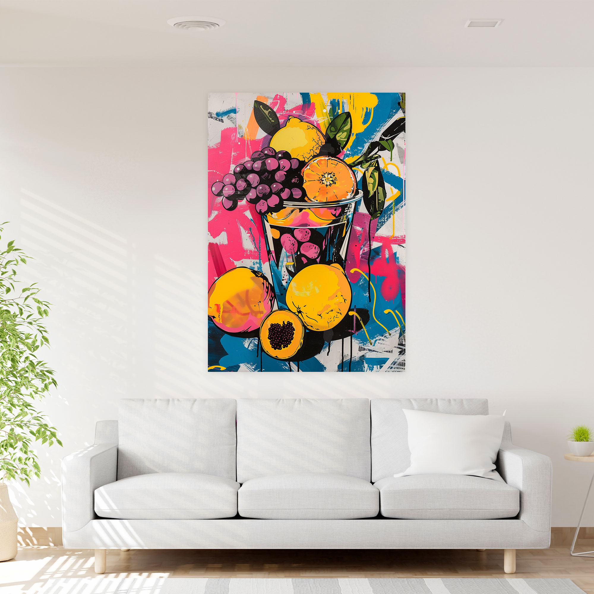 Still Life Pop Art Graffiti Canvas Print - Classicism And Popart, Wall Decoration, Still Life Pop Art Graffiti, Home Decoration