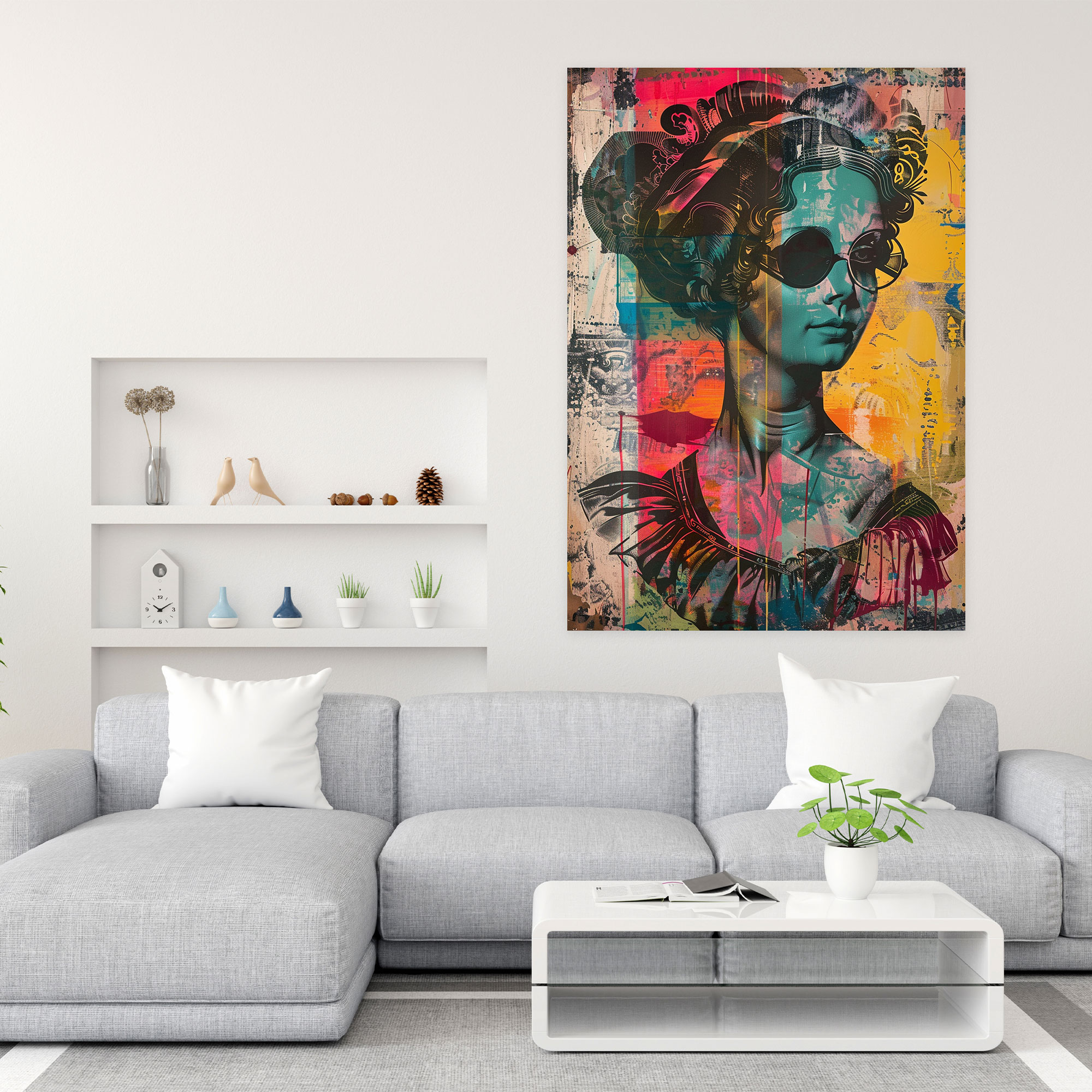 Pop Art Klasizm Kanvas Tablo - Klasizm ve Popart Kanvas Tablo Duvar Sanatı Ev Dekorasyonu