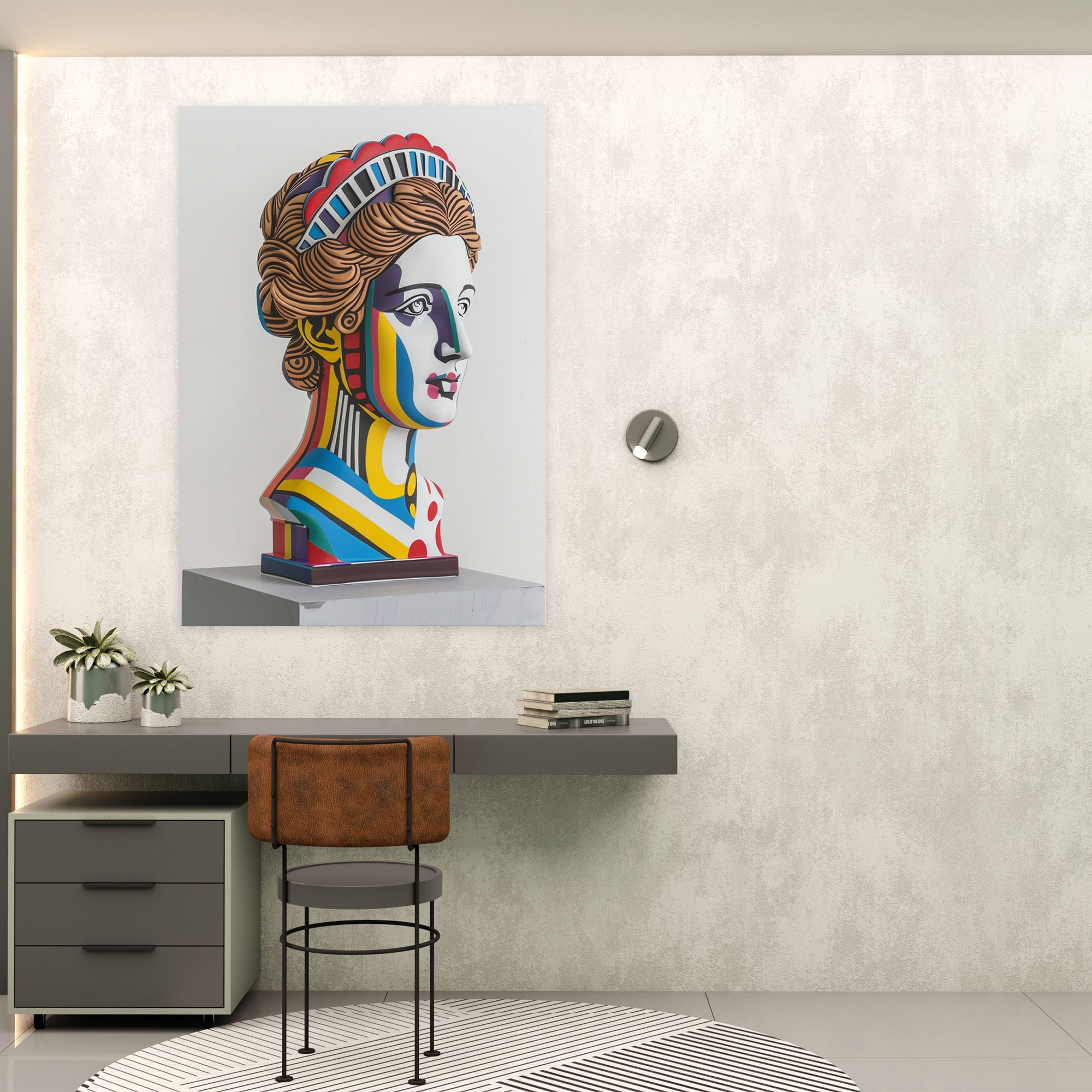 Iconic Sculpture Wall Decoration - Classicism And Popart, Home Decoration, Classicism With Pop Art, Canvas Wall Art