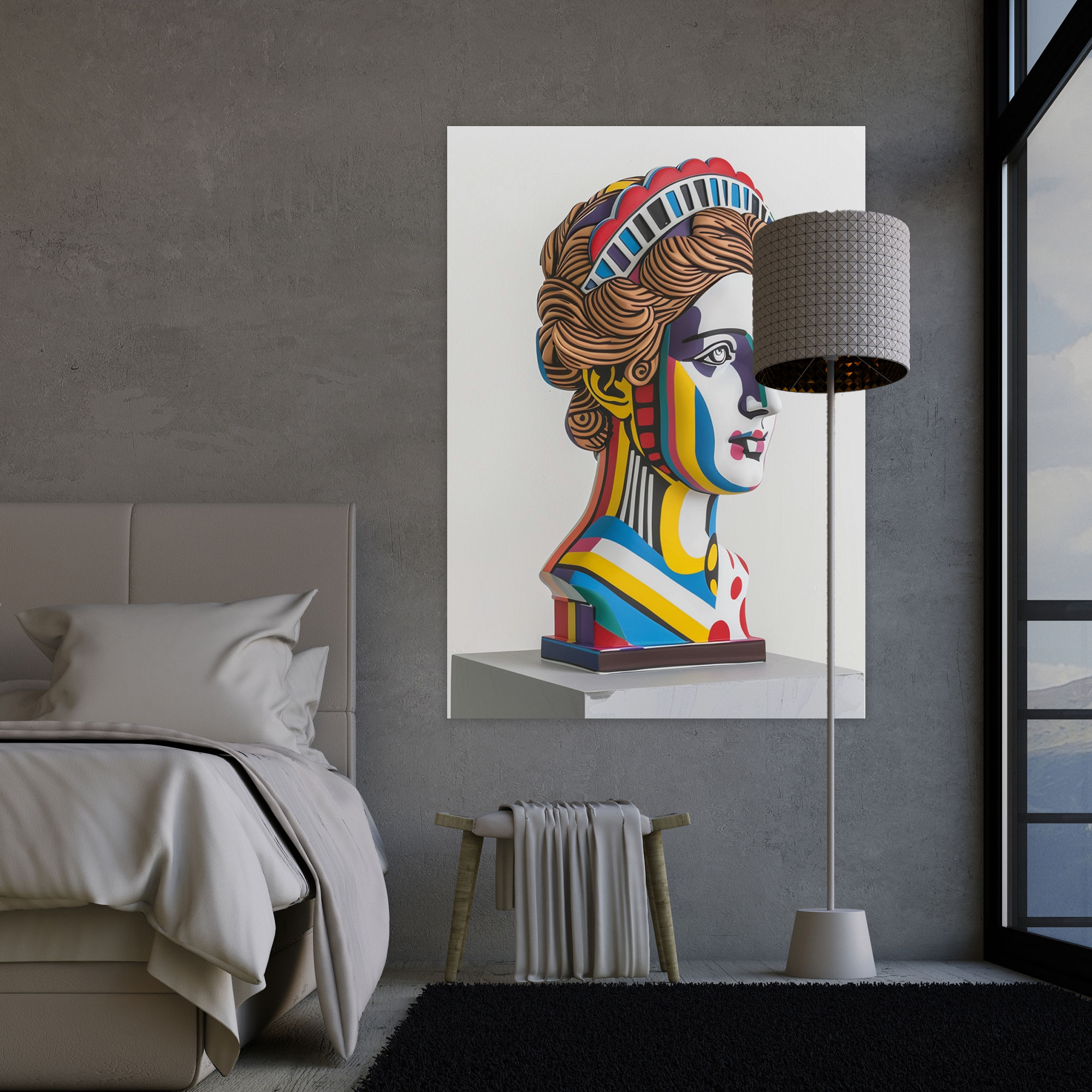 Iconic Sculpture Wall Decoration - Classicism And Popart, Home Decoration, Classicism With Pop Art, Canvas Wall Art