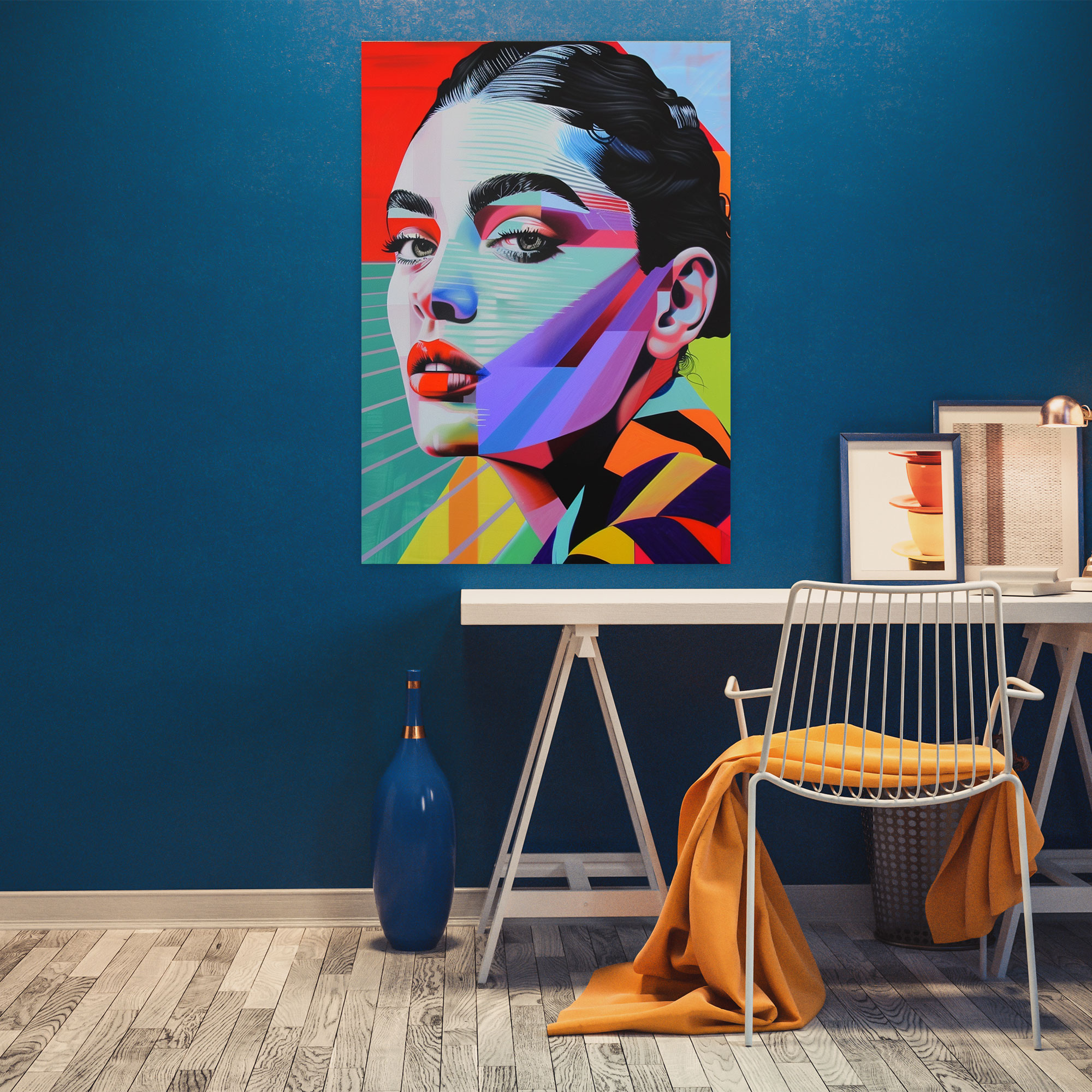 Modern Portrait Canvas Print - Classicism And Popart, Classicism With Pop Art, Canvas Wall Art, Canvas