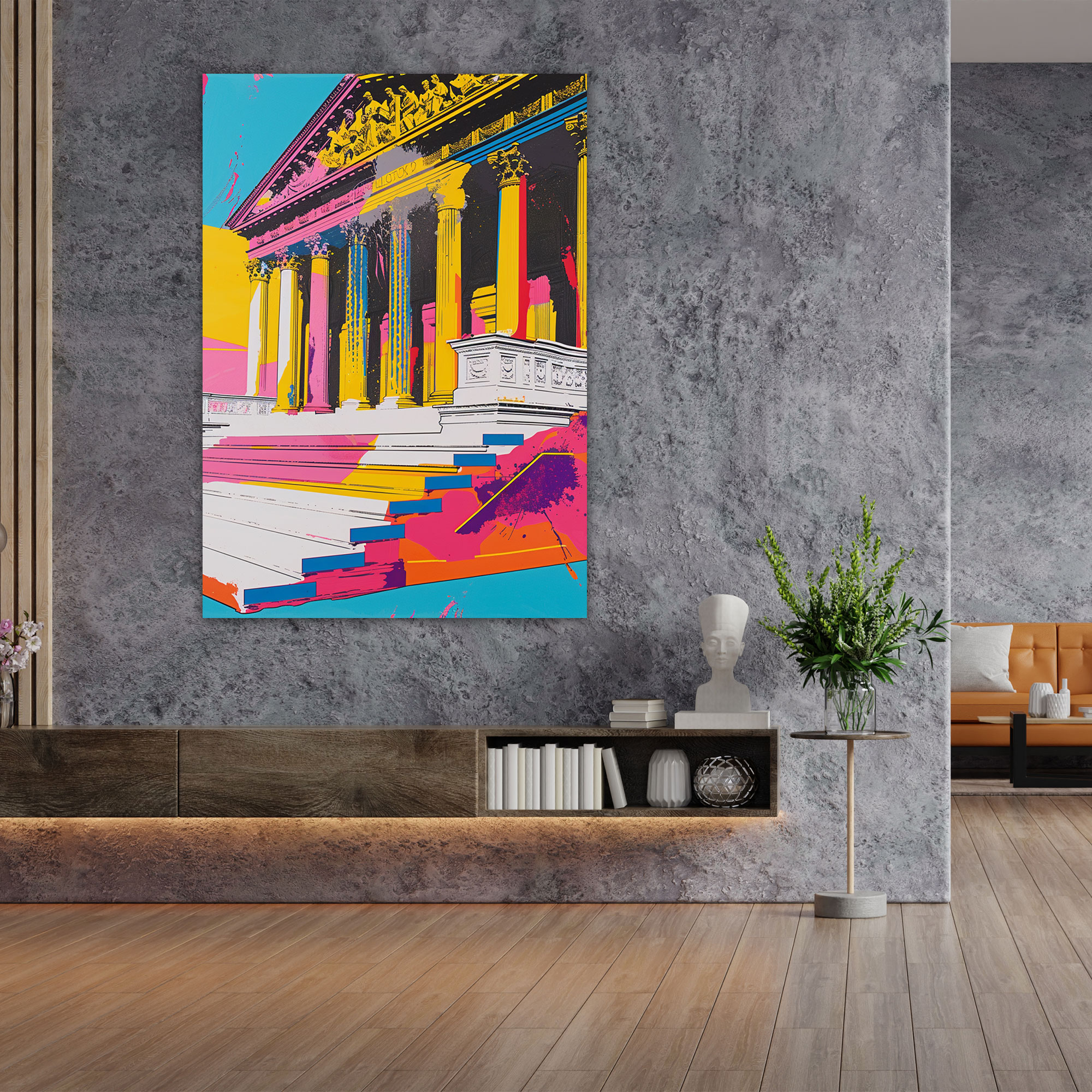 Architectural Fusion Wall Art - Classicism And Popart, Wall Decoration, Home Decoration, Canvas