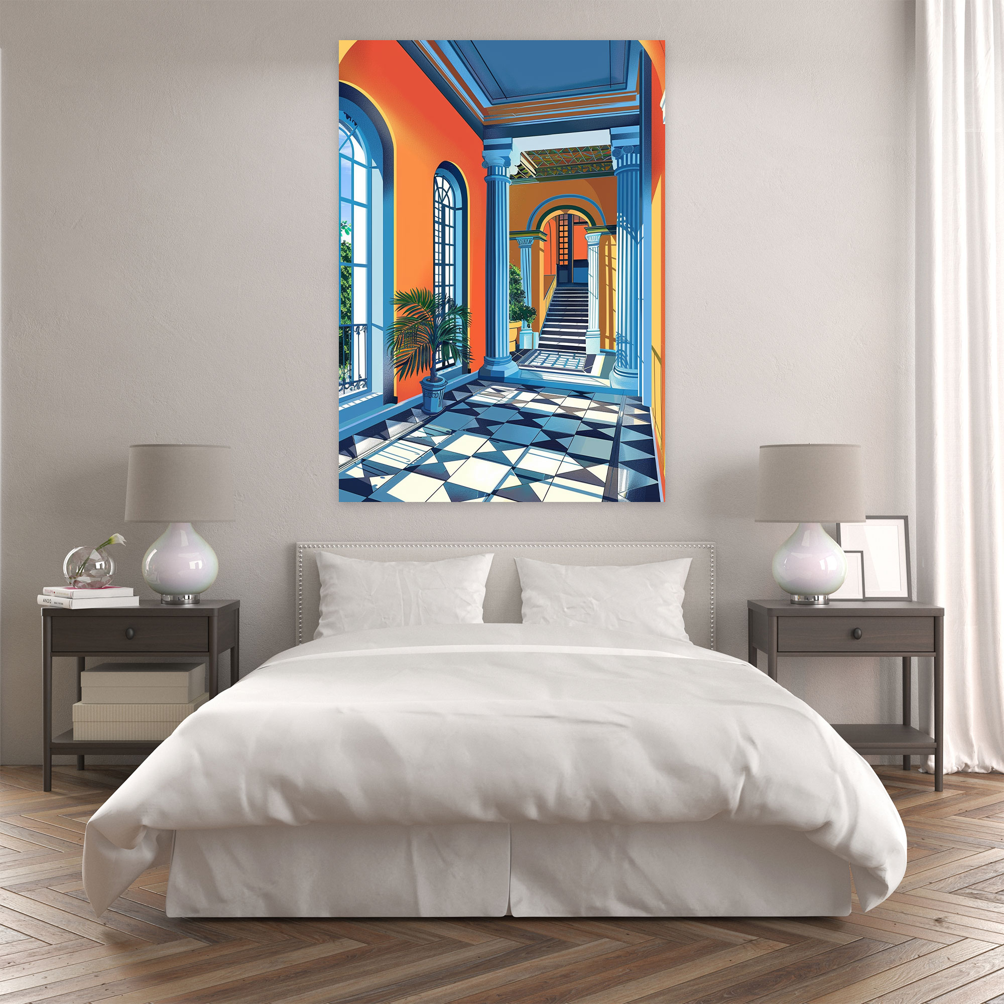 Modern Classic Architecture Pop Art Canvas Print - Classicism And Popart, Modern Classic Architecture Pop Art, Wall Decoration, Wall Art